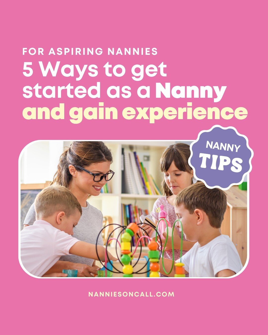 😀 Hello, aspiring Nannies! ⁠
⁠
✨ Are you starting your journey as a nanny and want to gain valuable experience? ⁠
⁠
In today's post, you'll learn 5 practical ways to get started!⁠
⁠
👉🏼 The most important thing you can do at the beginning of your n