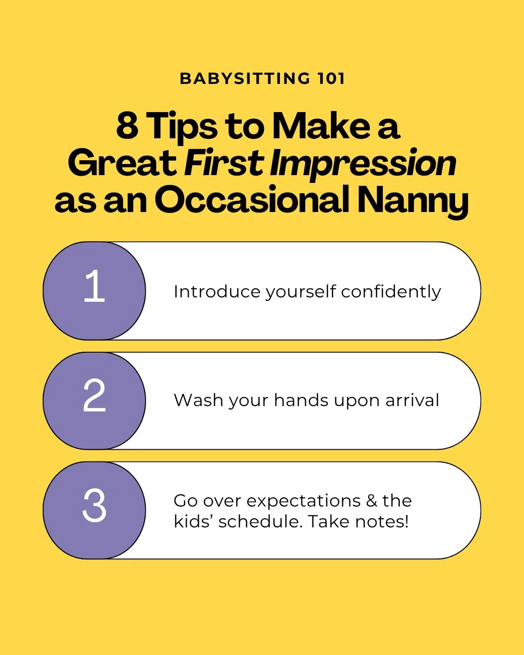 Nailing your first impression starts before you even say hello. 👋⁠
⁠
As an occasional nanny, the first few minutes at a new appointment set the tone for the whole booking. It's your chance to show parents you're calm, prepared, and ready to jump rig