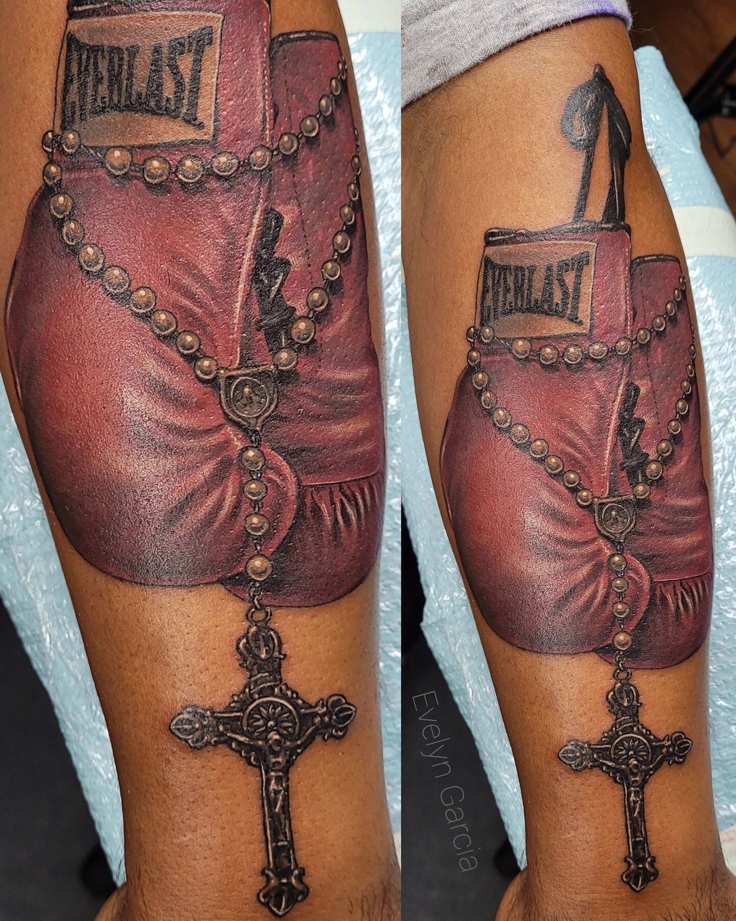Boxing Gloves done by Mike McCaskill  Elizabeth St Tattoo Riverside CA   rtraditionaltattoos