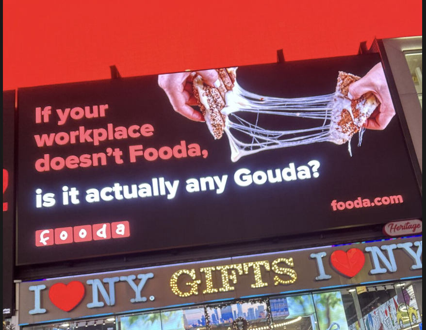 Copy Direction. Fooda in Times Square campaign.