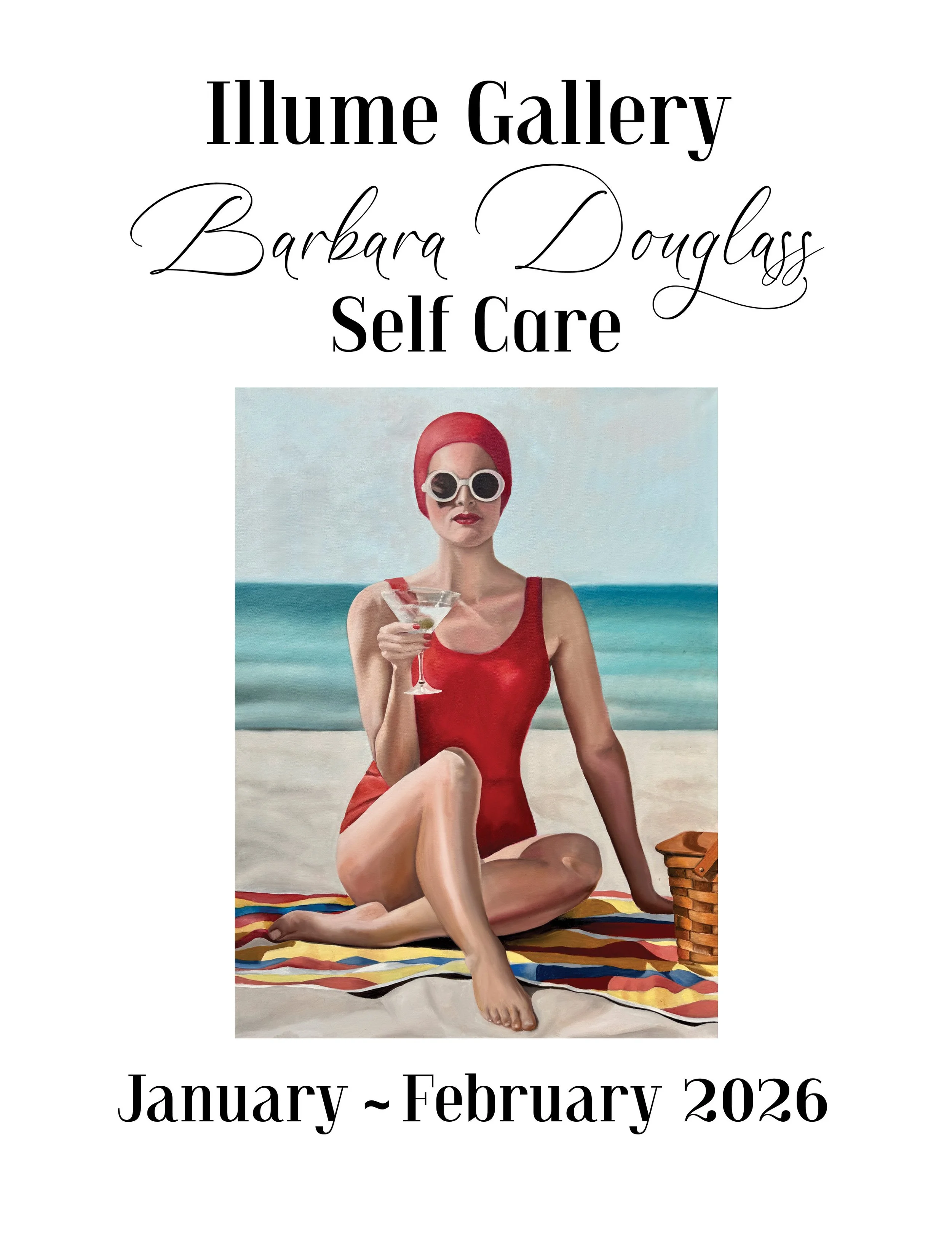Barbara Douglass
– Oil and Gouache –
Barbara Douglass's paintings ask a quietly radical question: what if self-care were not an indulgence but an act of remembrance? Drawing from mid-century design, classic Americana, and the transcendence of everyda