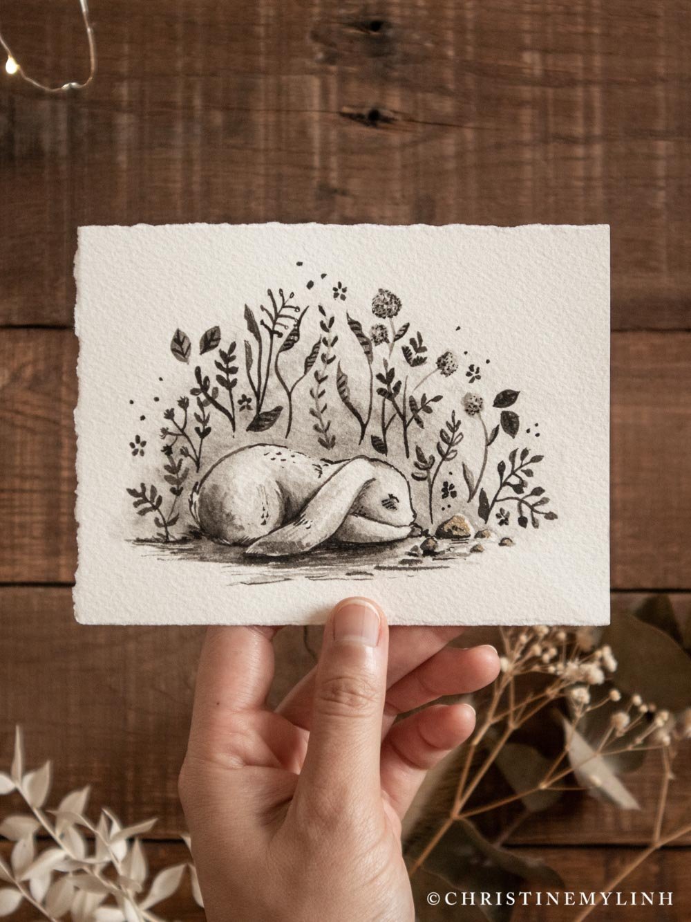 orginial-bunny-and-pebbles-ink-painting-by-christine-my-linh-.jpg