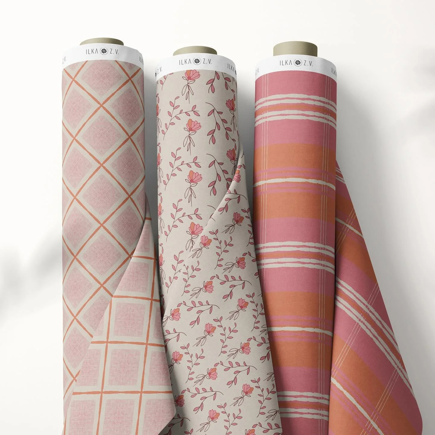 Mini Collection of Three &ndash; Earthy hues, seasonal charm. A quiet celebration of color and form 🌿

#MiniCollection #SurfacePatternDesign #TextileDesign #pinkandterracotta #seasonalinspiration #surfacepatterndesigner #patternlove