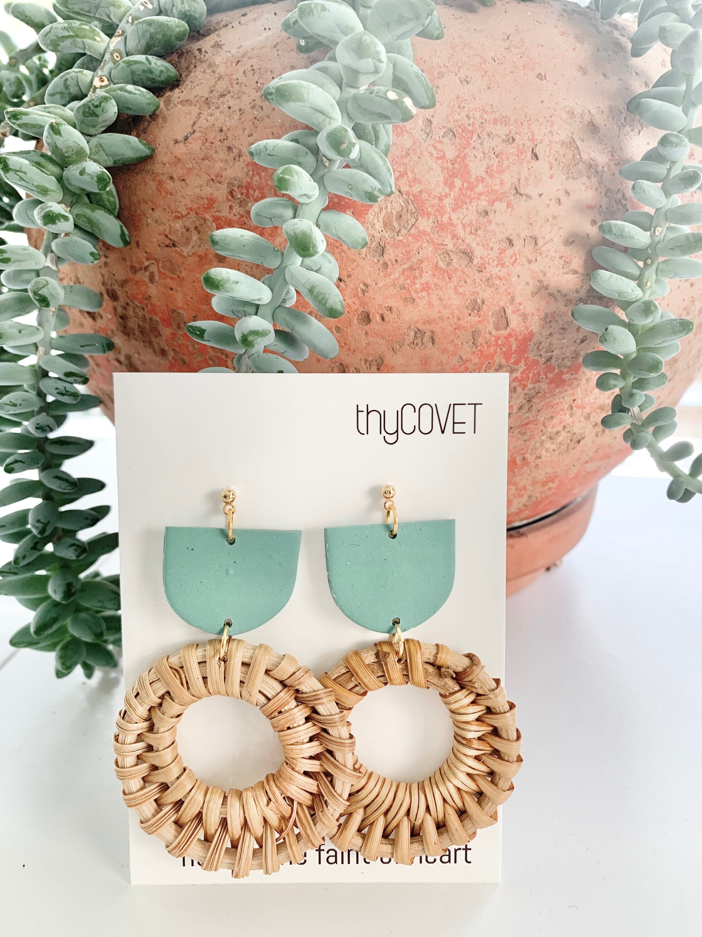 Clay And Brass Desert Vibes Arch Dangle Earrings 18k gold plated posts