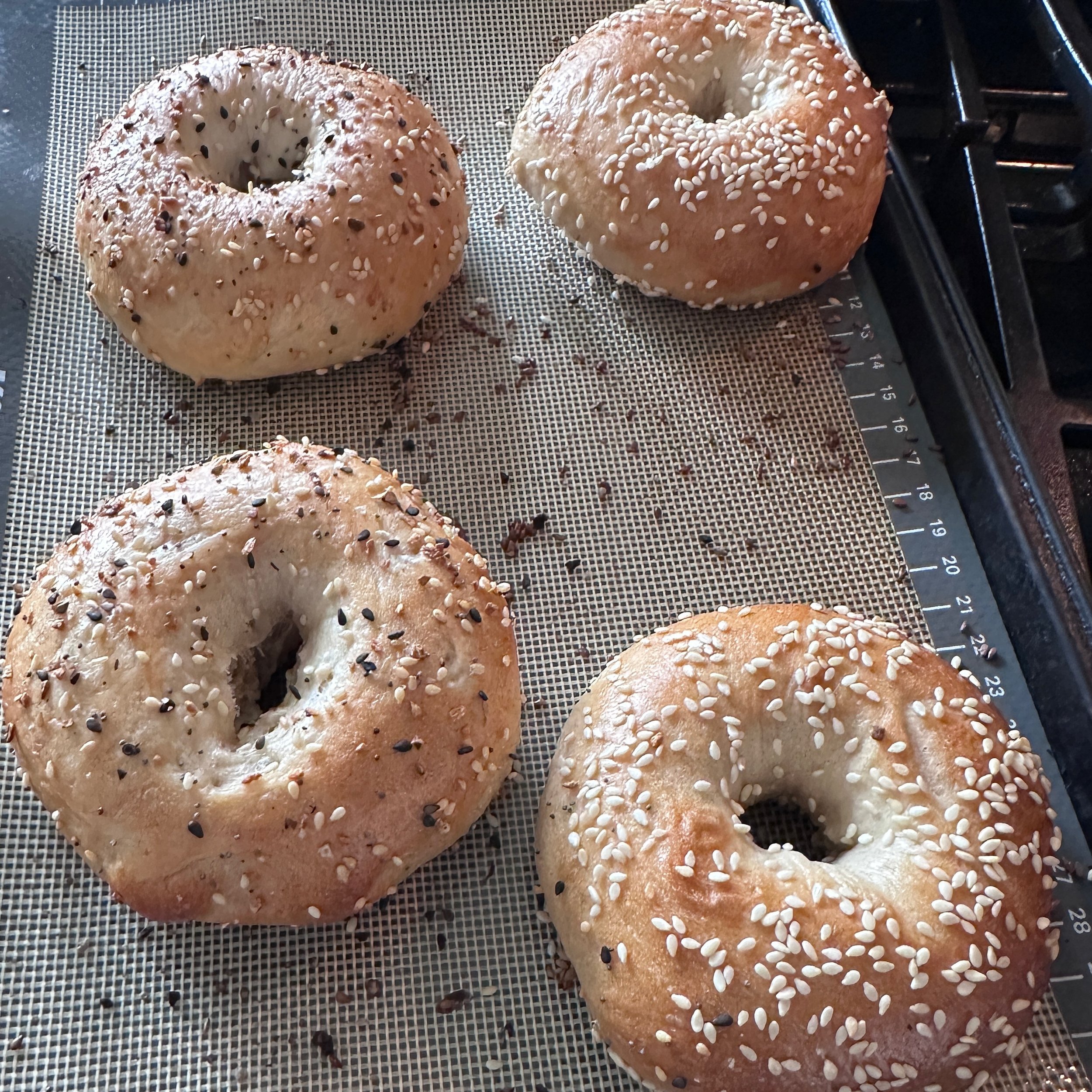 Sourdough bagels with Dad.