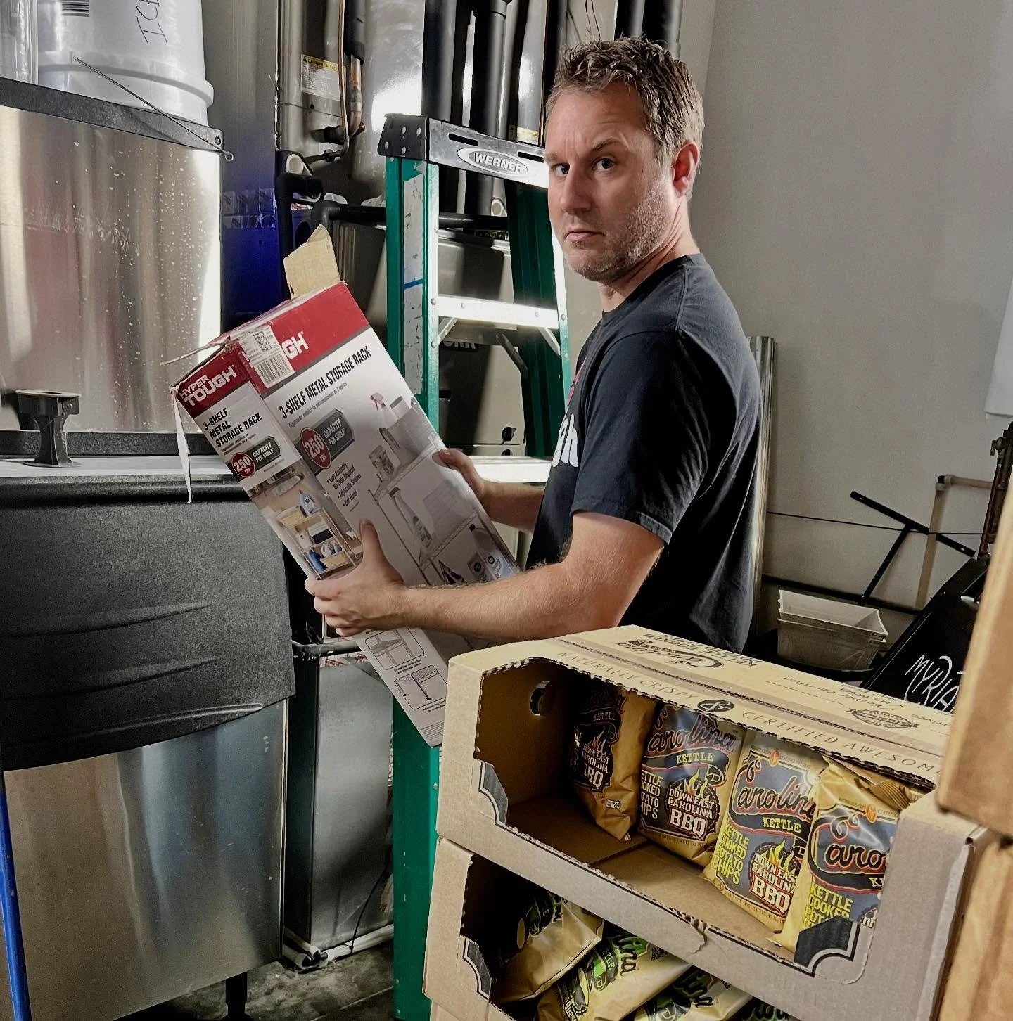 😱Nothing is more horrifying than cleaning out the storage room on Halloween! 

We found that we are really good at buying stuff and then never using it. 

Anyways&hellip;join us tonight for beers from 2-10:30p and Stuft Food truck 5-8! 

🍻Drink men