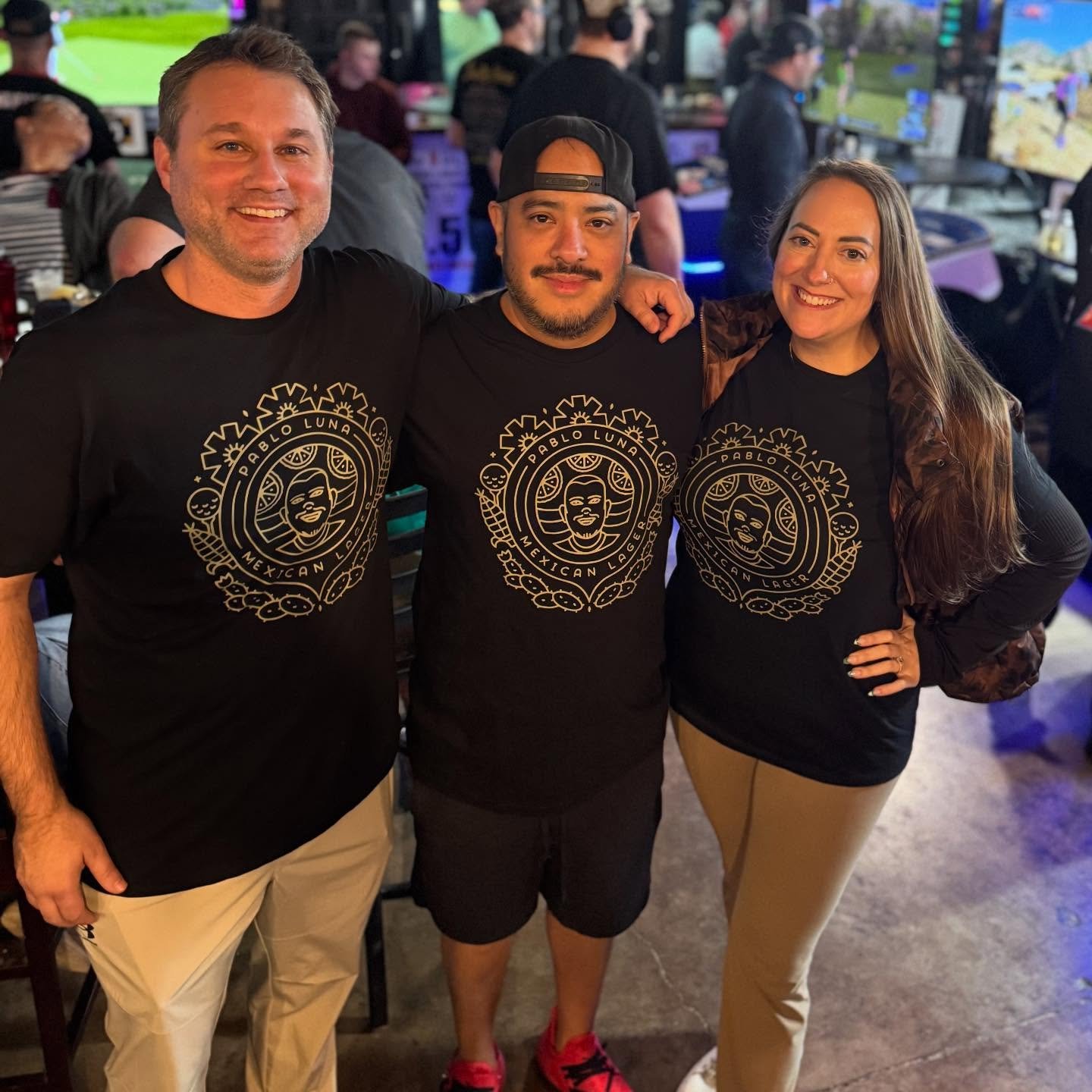 I got to spend the weekend with one of my best friends who we named Pablo Luna after. Pictured here with Paul and Rachel Luna in our limited edition custom Pablo Luna T&rsquo;s at the Dallas Golden Tee tournament. Paul is arguably the best player in 
