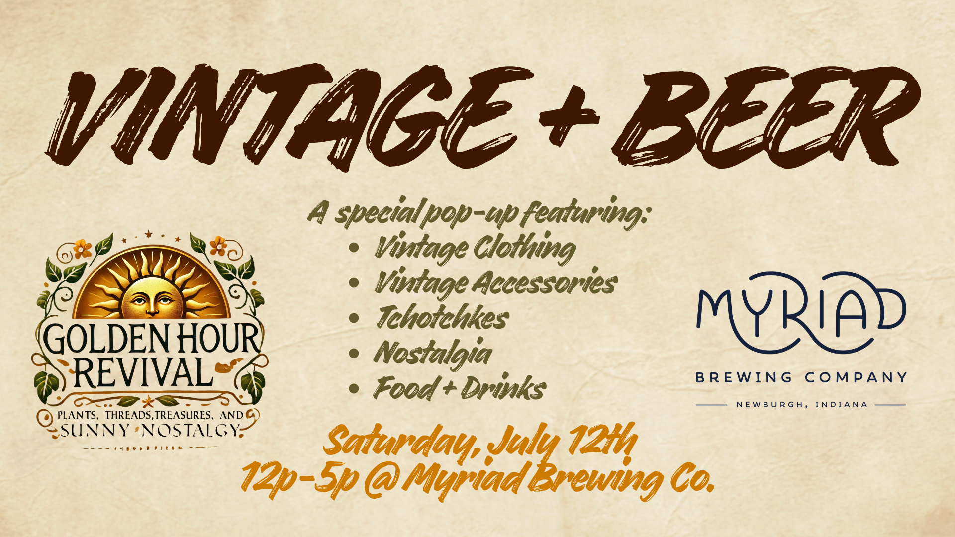 Vintage and Beer Pop Up at Myriad 