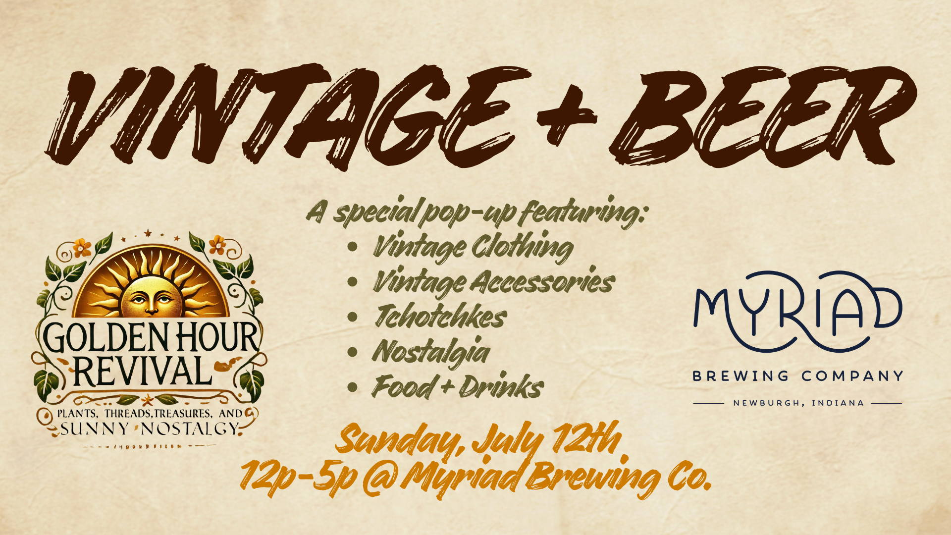 Vintage and Beer Pop Up at Myriad 
