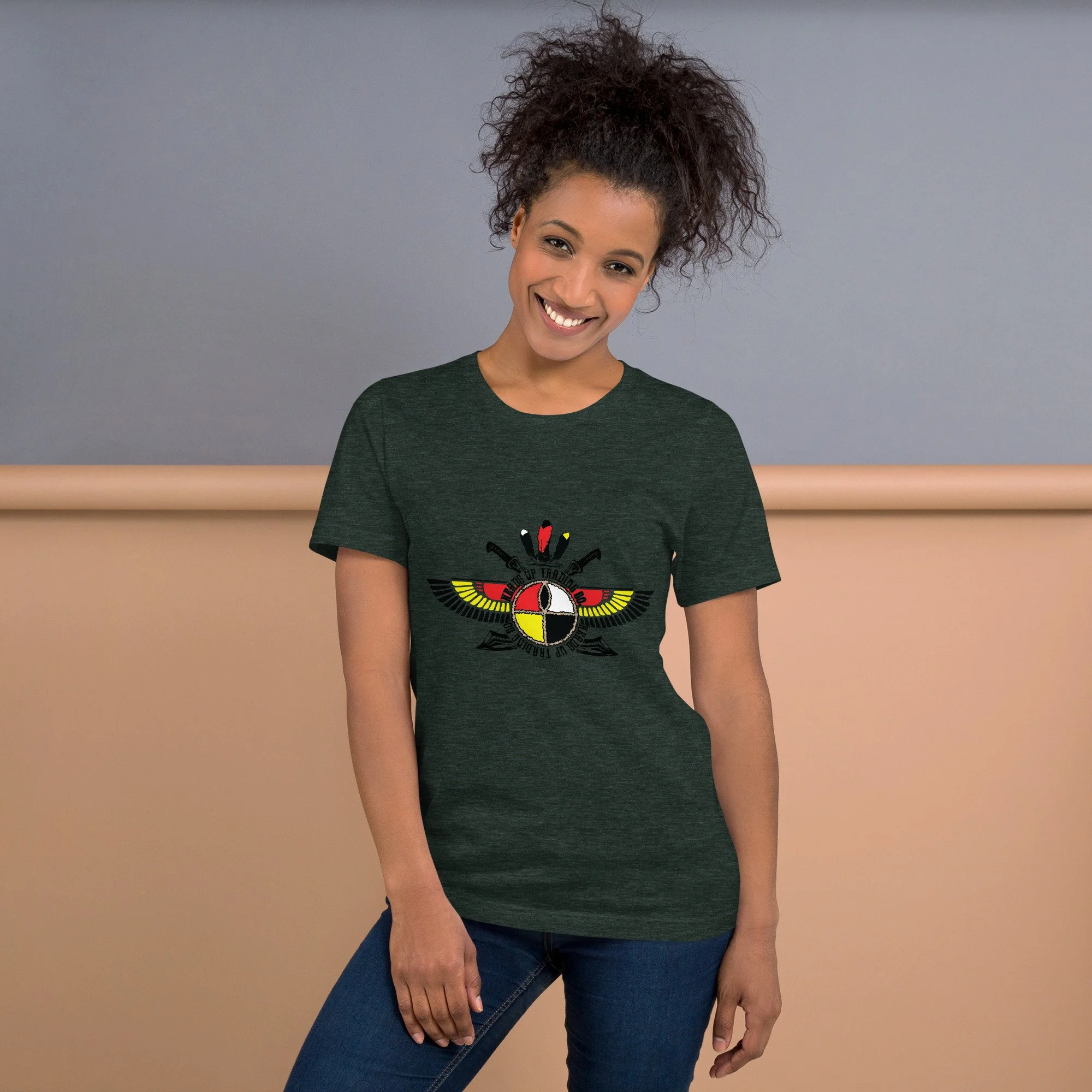 unisex-staple-t-shirt-heather-forest-front-666308fe4234a.jpg