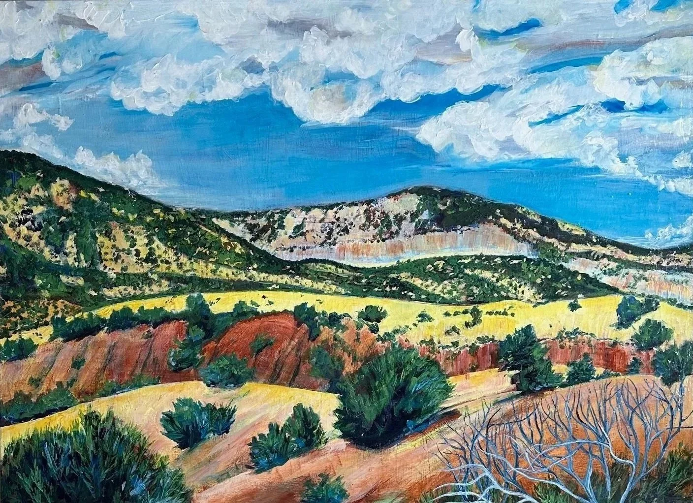 BENEATH CERULEAN SKIES  40" x 30" acrylic on gallery-wrapped linen