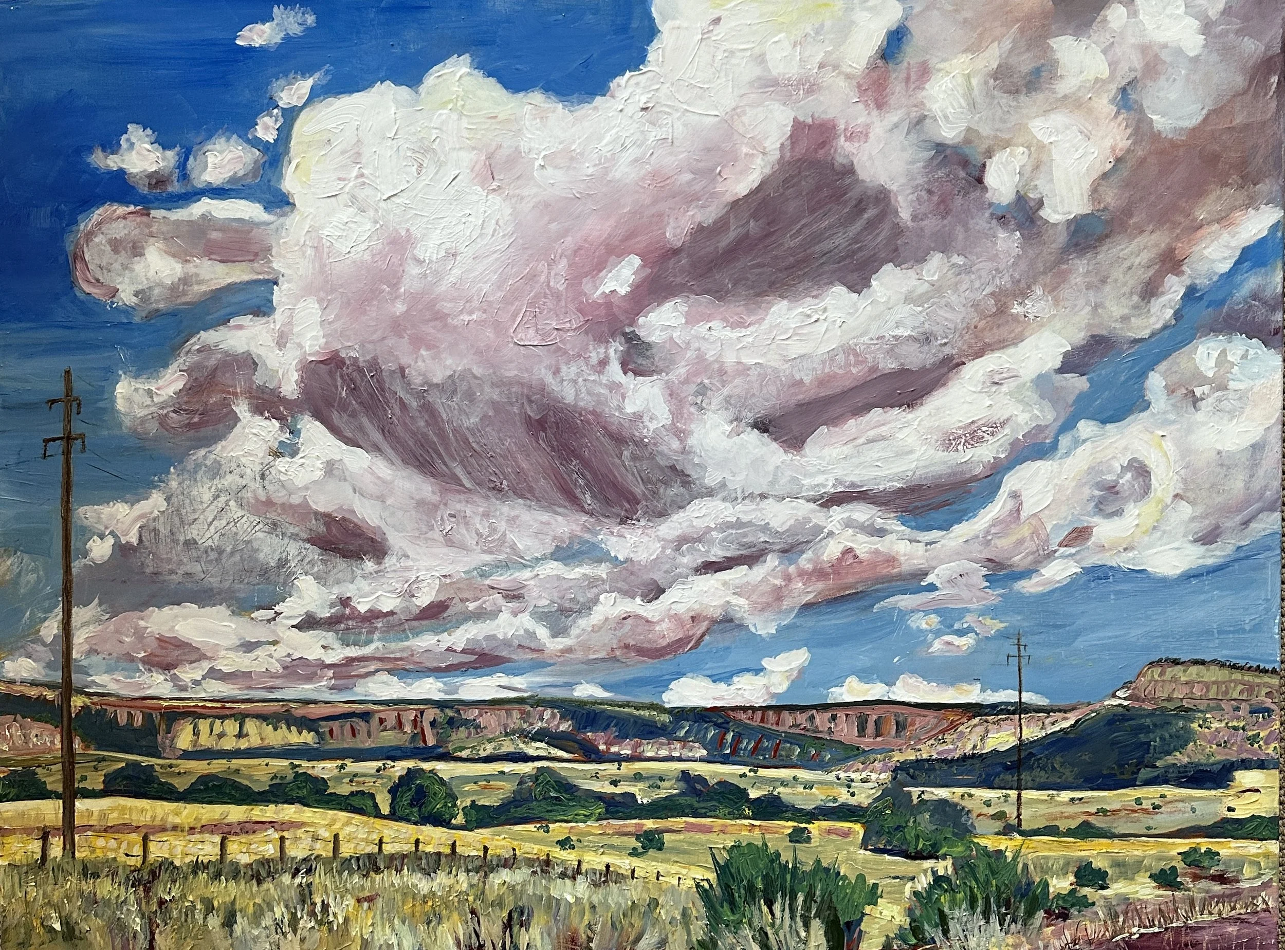 SOMETHING IN THE AIR 40" X 30" acrylic on gallery-wrapped linen