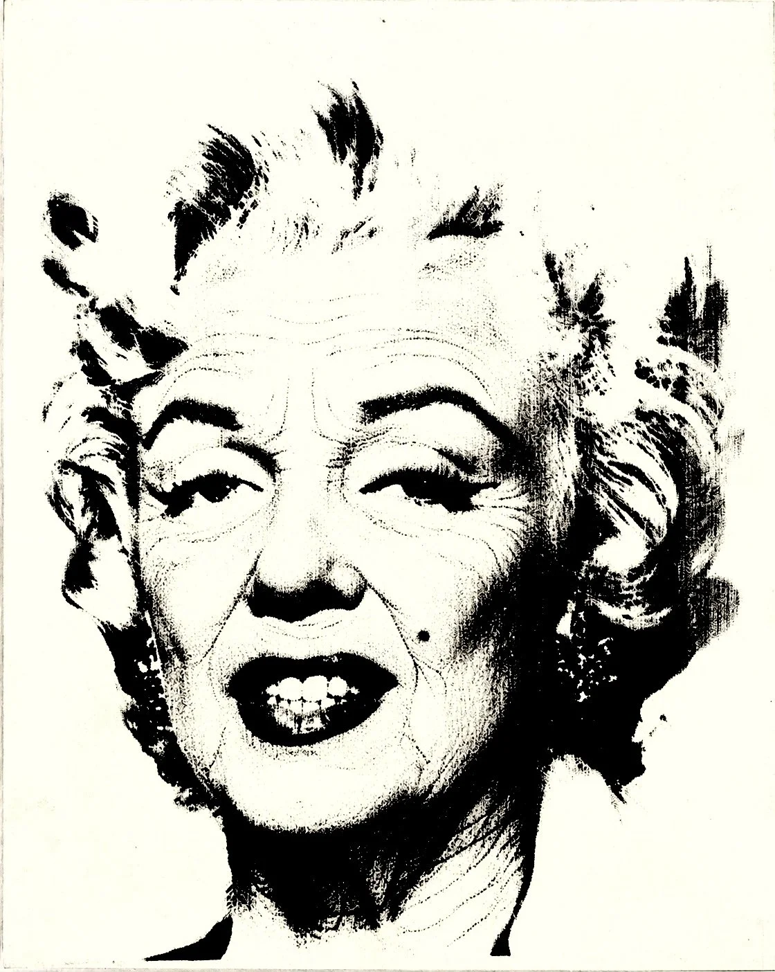 'Old Marilyn': silkscreen on canvas, 120cm x 76cm - after Andy Warhol