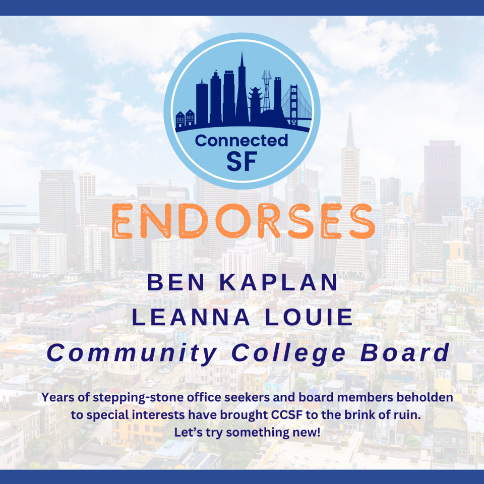 CSF Voter guide citywide candidate endorsements for Community College Board