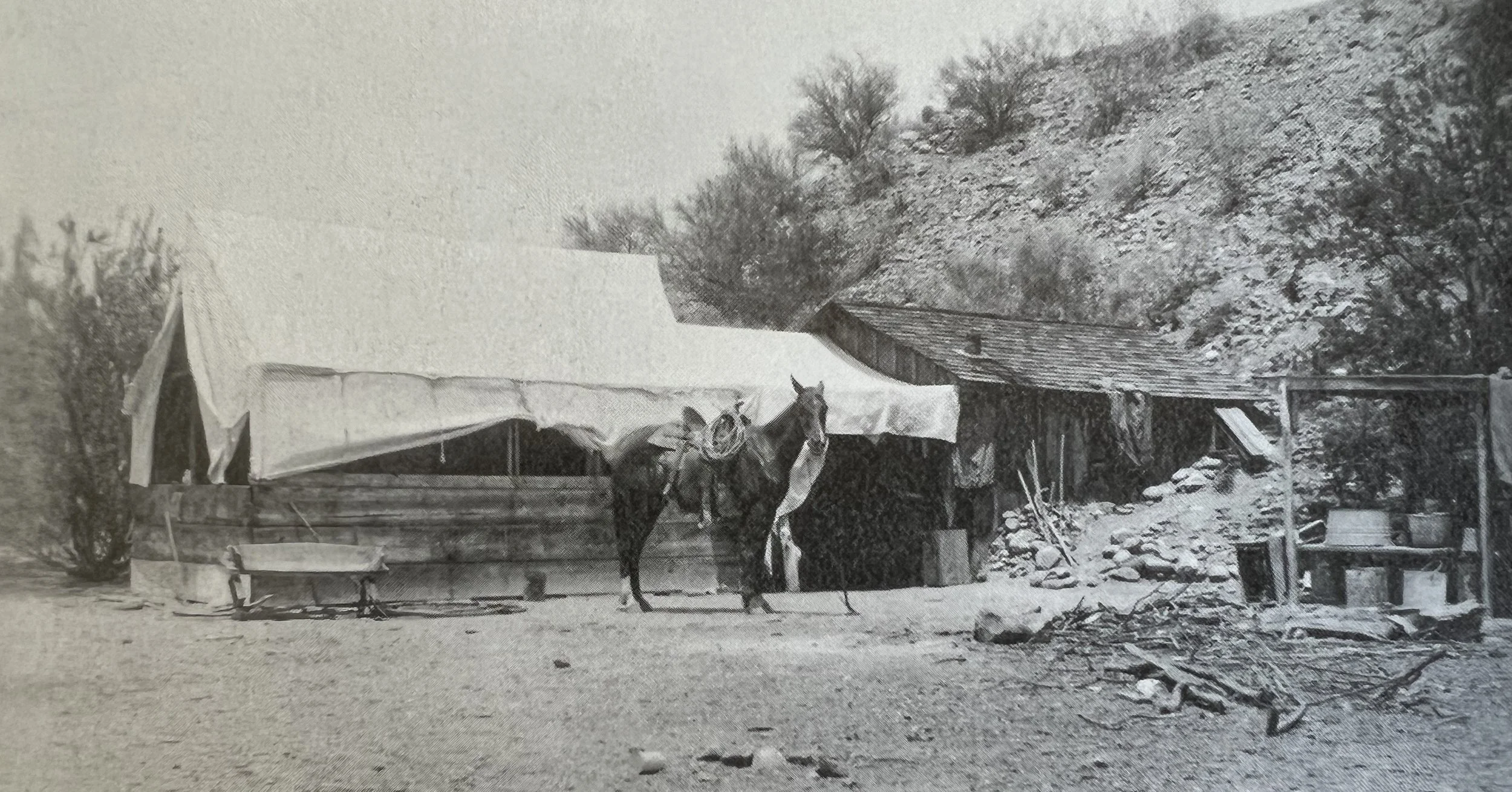 Some of the early structures at the ranch.
