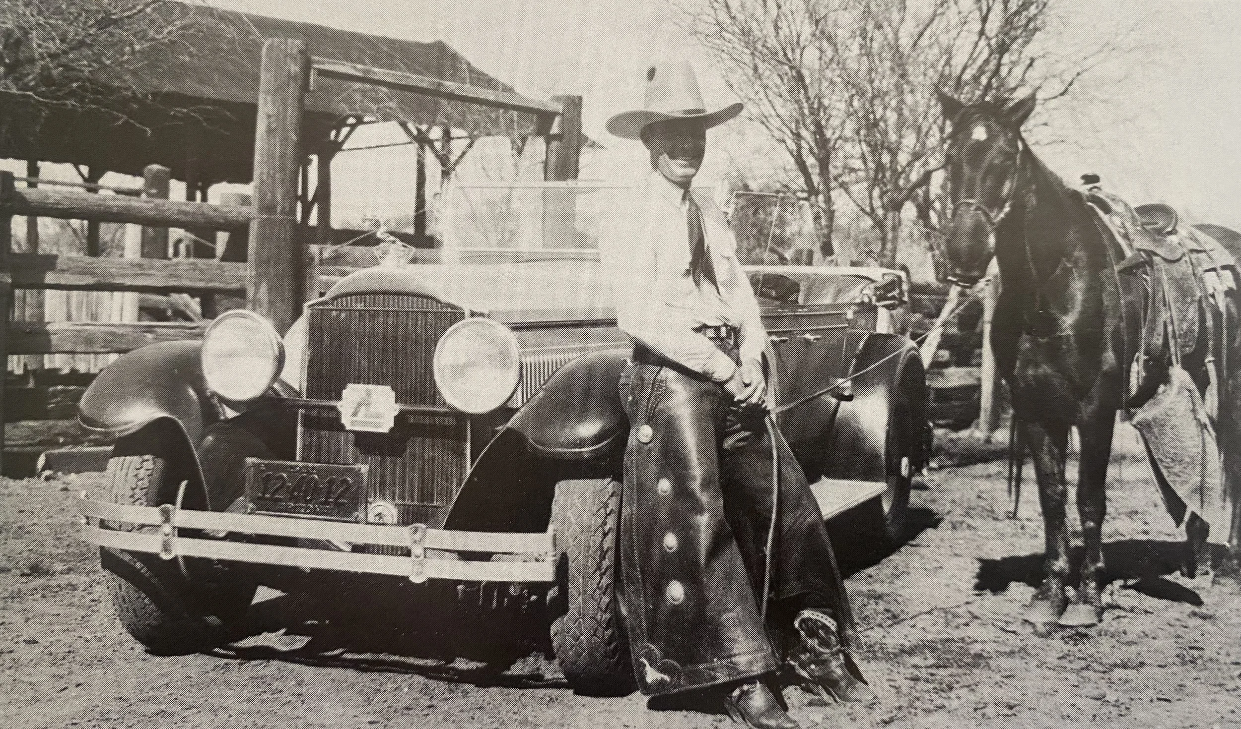 By 1931 the ranch was hosting some very high-powered guests, who usually arrived by train at the Santa Fe station in Wickenburg. They were picked up in the ranch's Packard Touring Car by ranch owner Henry Warbasse.