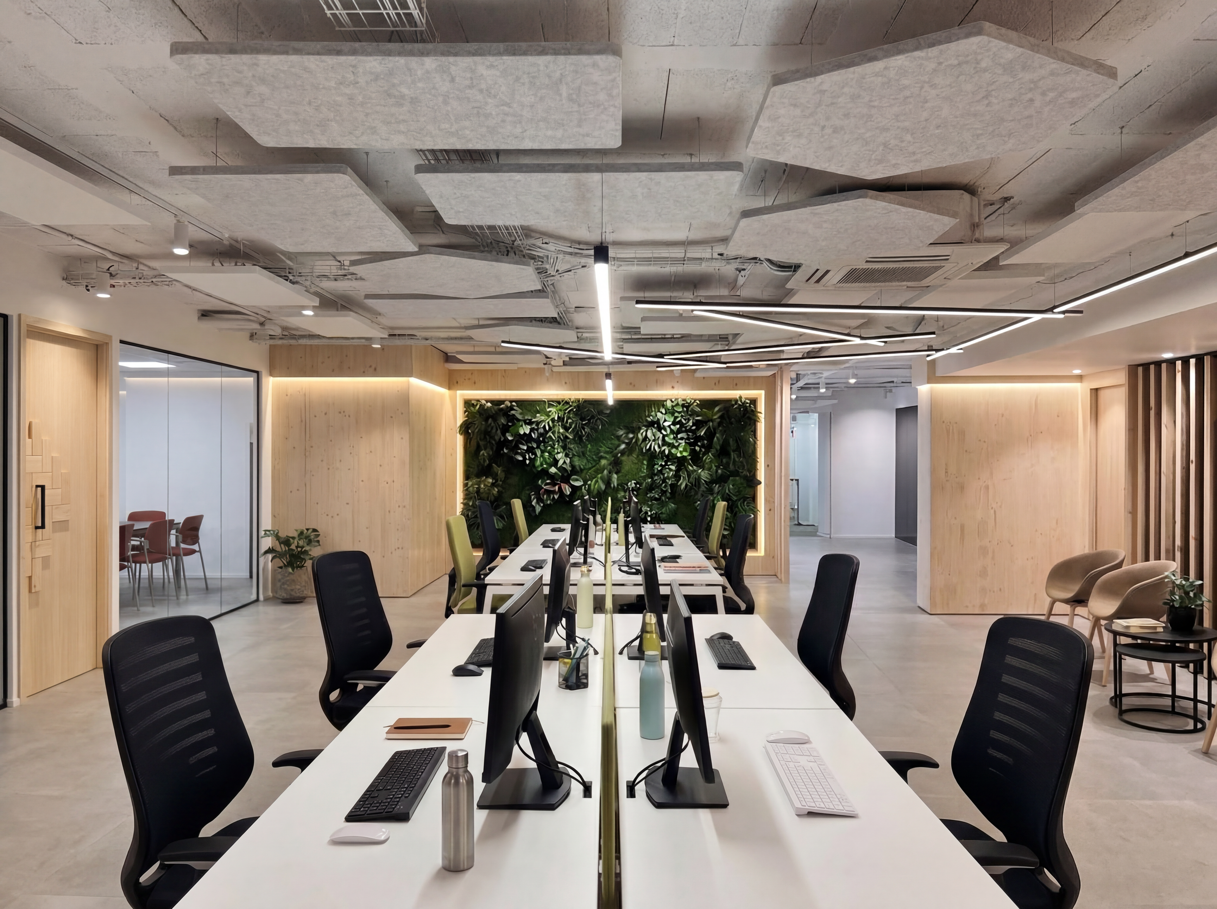 Oficinas exclusivas diseñadas a medida por ZONA con arquitectura contemporánea, interiorismo corporativo premium y espacios de trabajo personalizados.