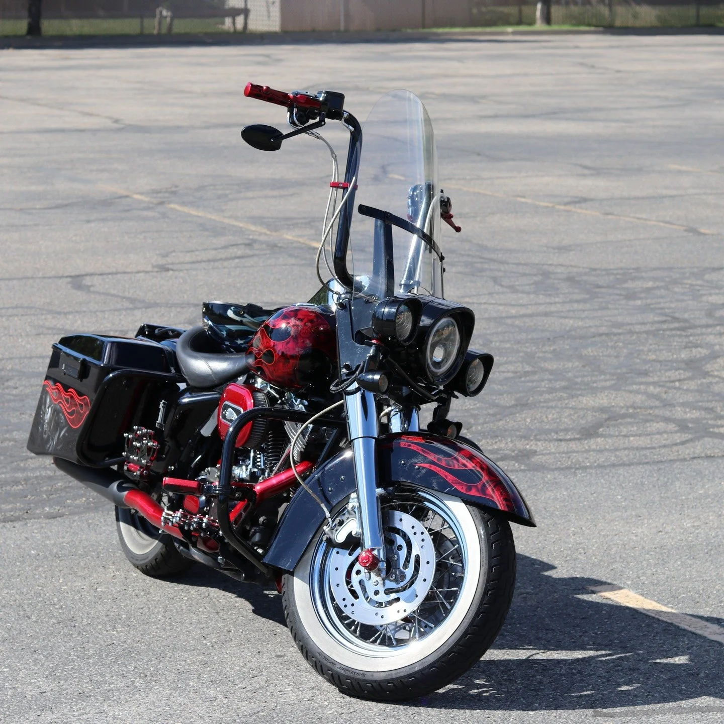 Arlen Ness best paint! Custom Harley work for a customer, all in 3-stage, 2-tone cherry red and gloss black to accent the already rad custom paint. #arlenness #harleydavidsondaily #utahharley