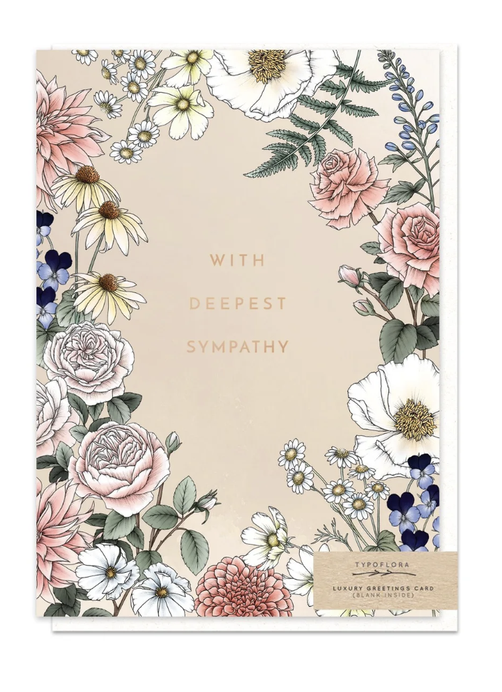 With Deepest Sympathy Card- Beige