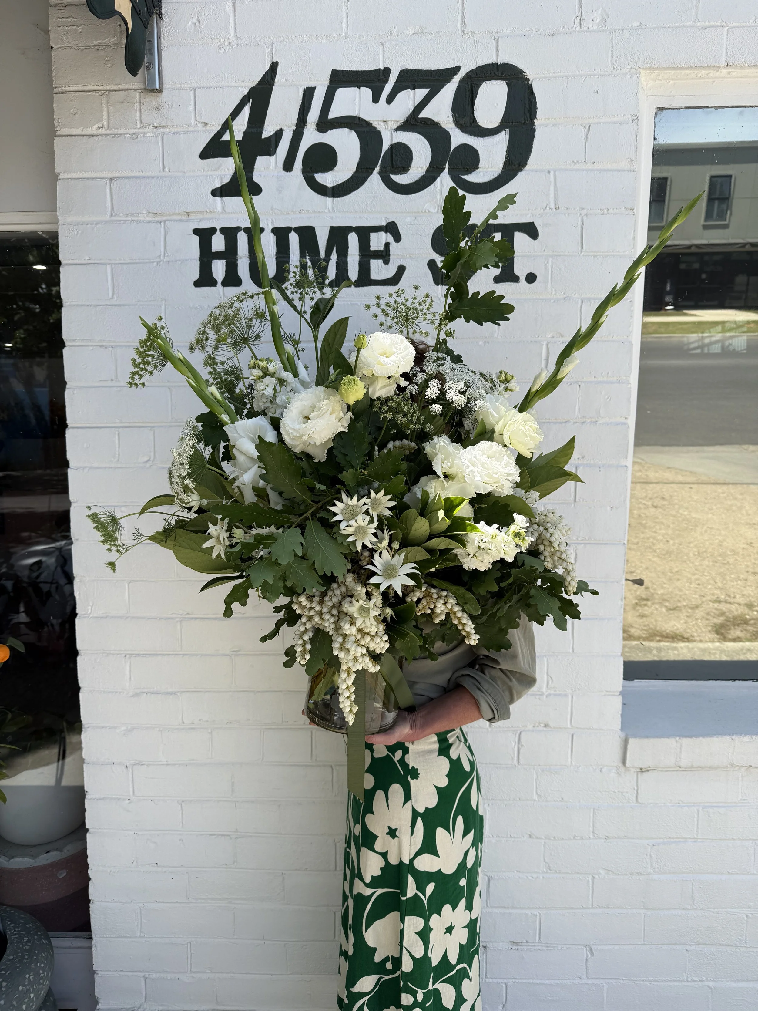 White and Green Vase Arrangement