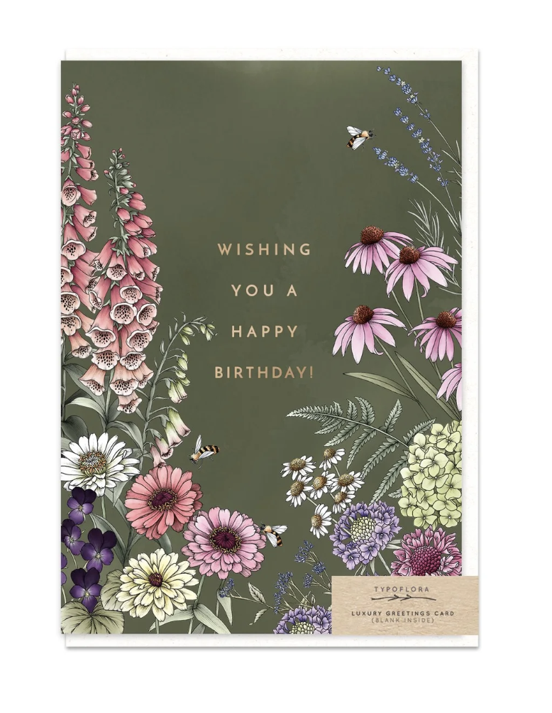 Happy Birthday Card- Dark Green