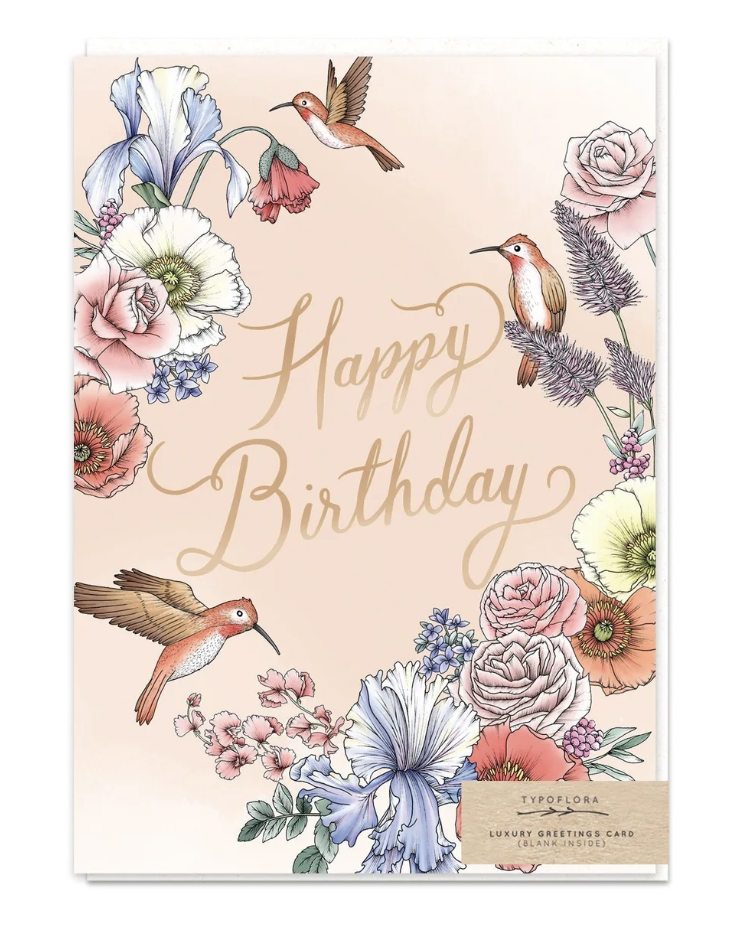 Happy birthday card- Hummingbird