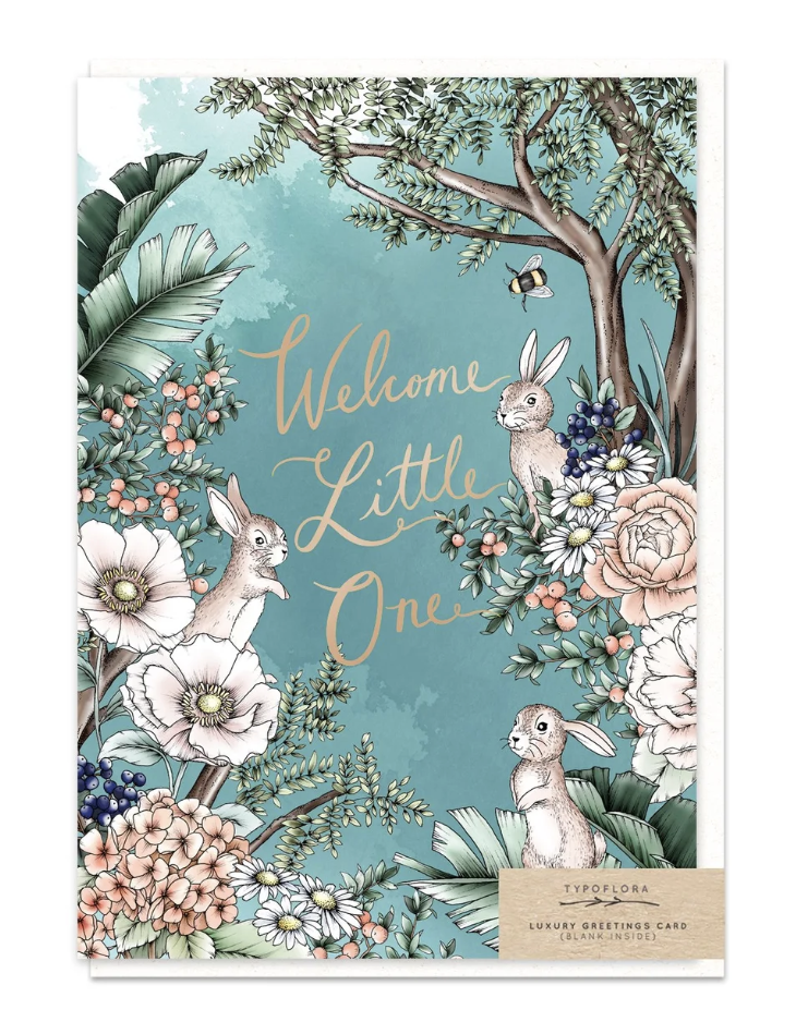 Welcome Little One Card- Bunnies