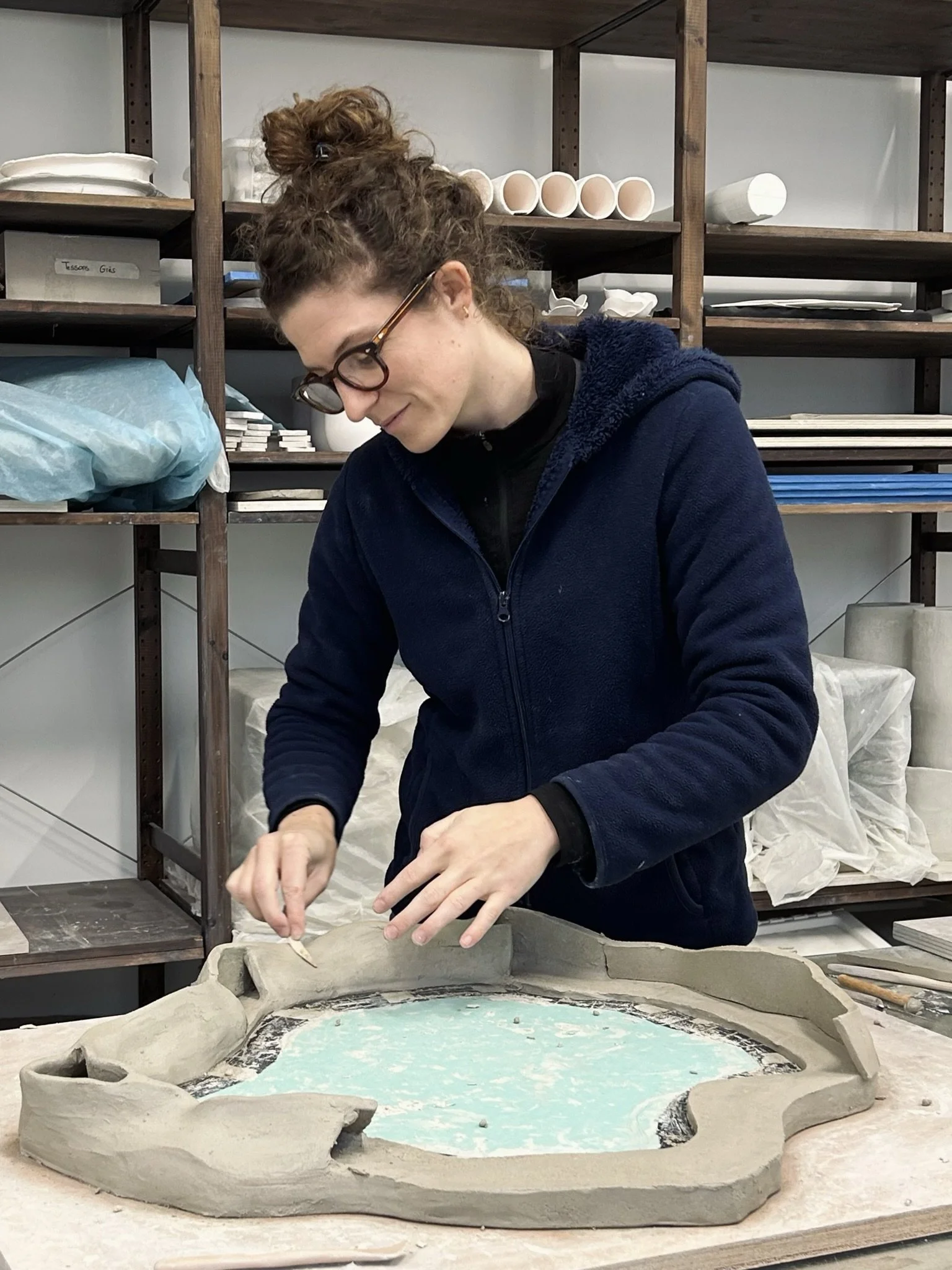 Céline Salomon - in the studio making a rift mirror.jpeg
