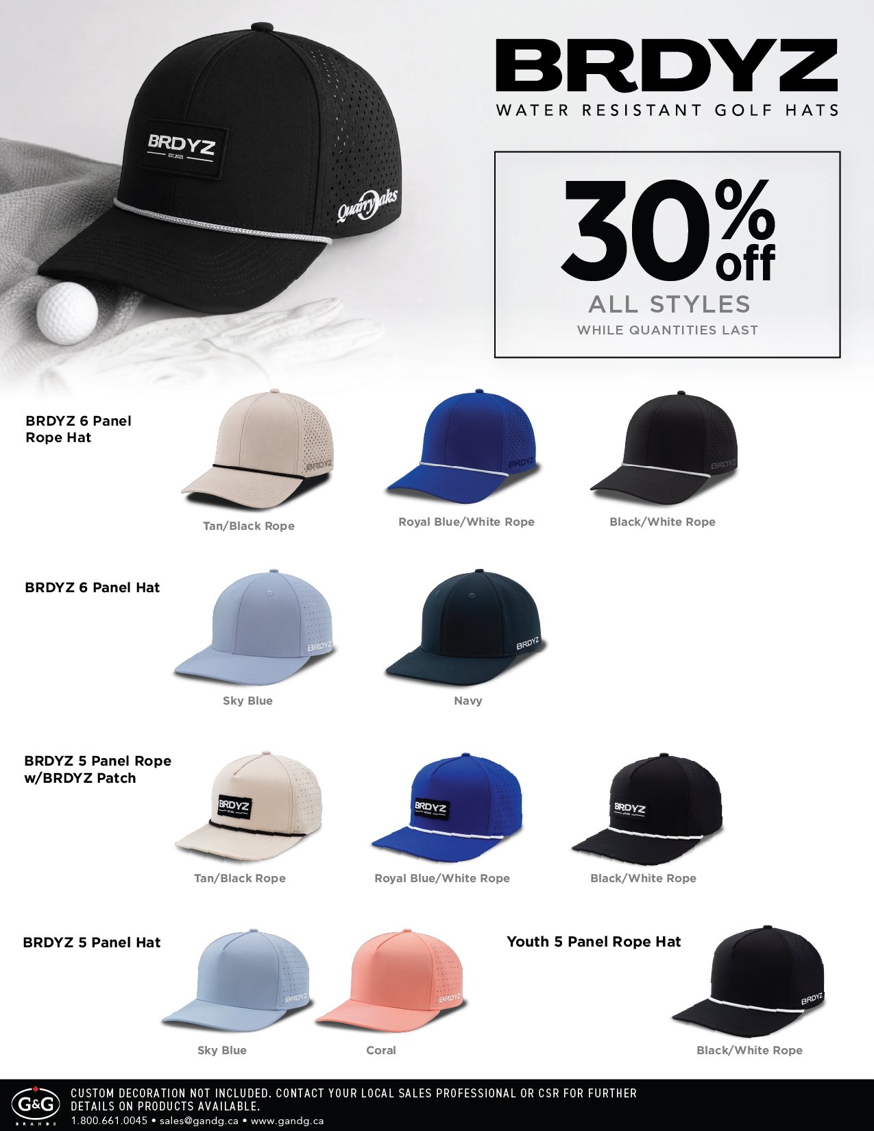 30% Off BRDYZ Golf Hats