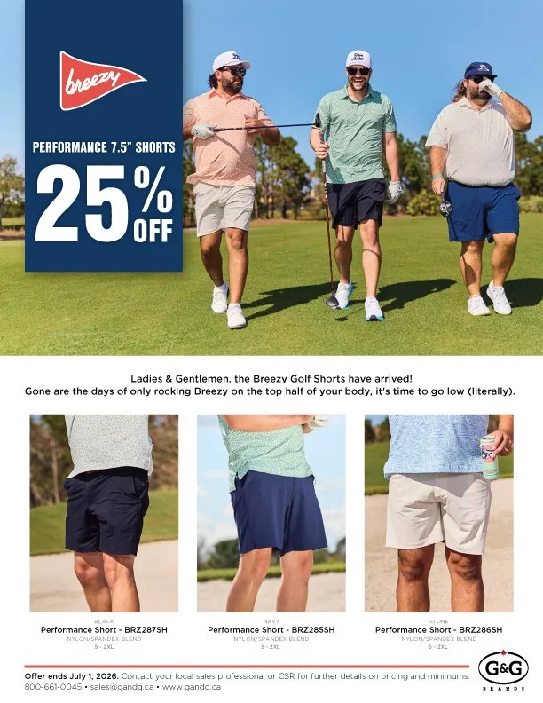 Breezy Performance Shorts @ 25% Off