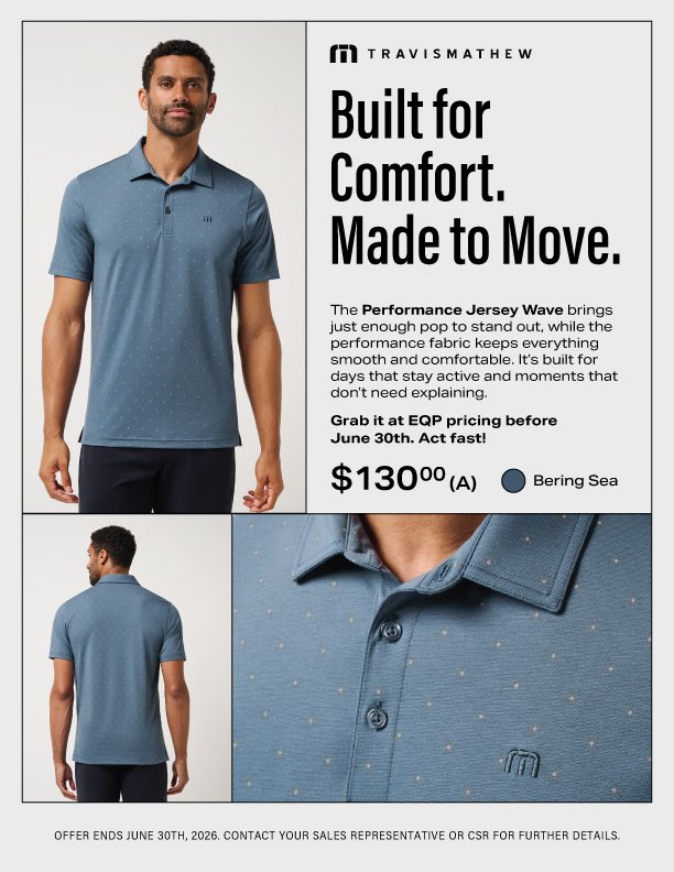 TravisMathew Performance Jersey Wave Polo