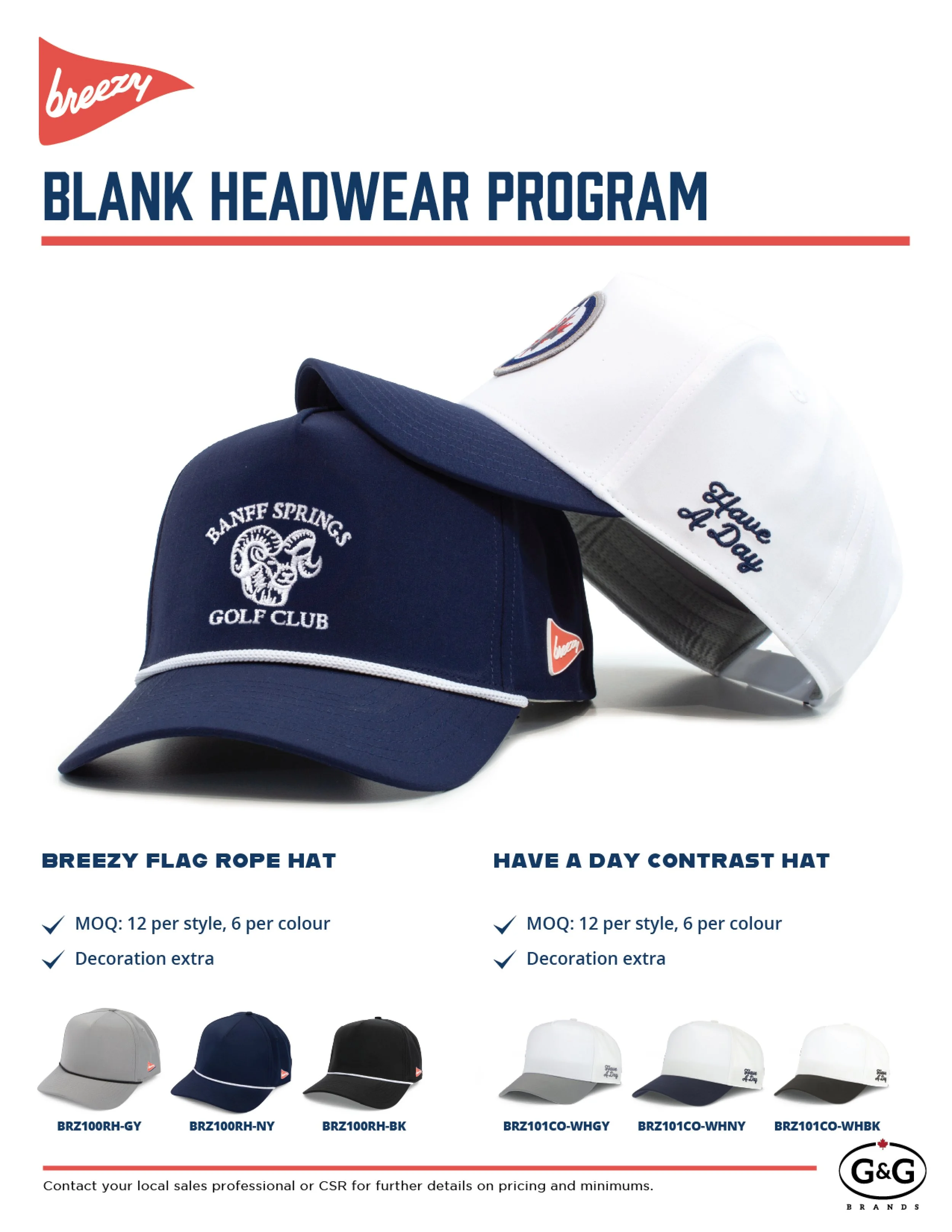 Breezy Blank Headwear Program
