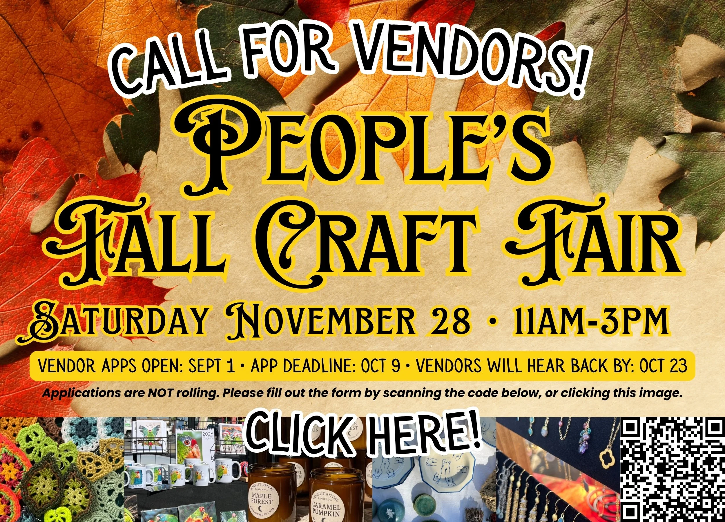 people's fall craft fair signup form graphic
