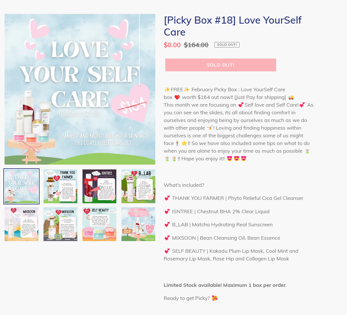 gopicky picky box 18 love yourself care