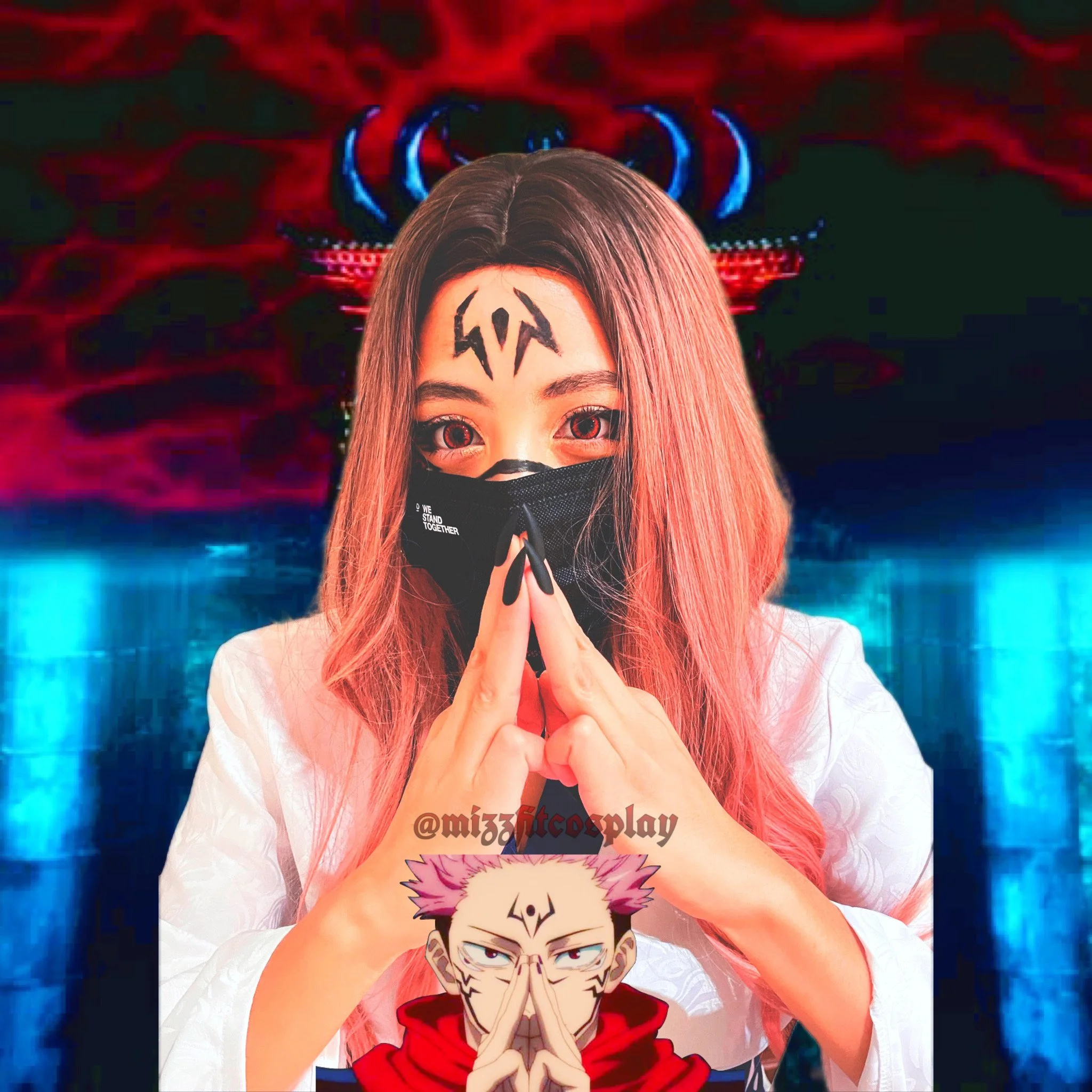 Fem Ryomen Sukuna red cosplay contact lenses PinkyParadise Vassen Dolly Plus Red