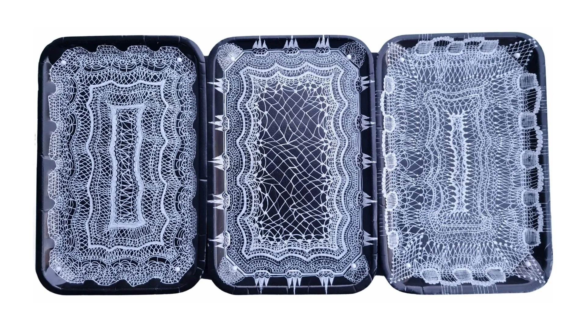 MARMARAS_Katherine_Waste Not Want Not (memories)_16082024_ink pen on repurposed containers, pins on board_(22 x 43 x 3)cm.jpg