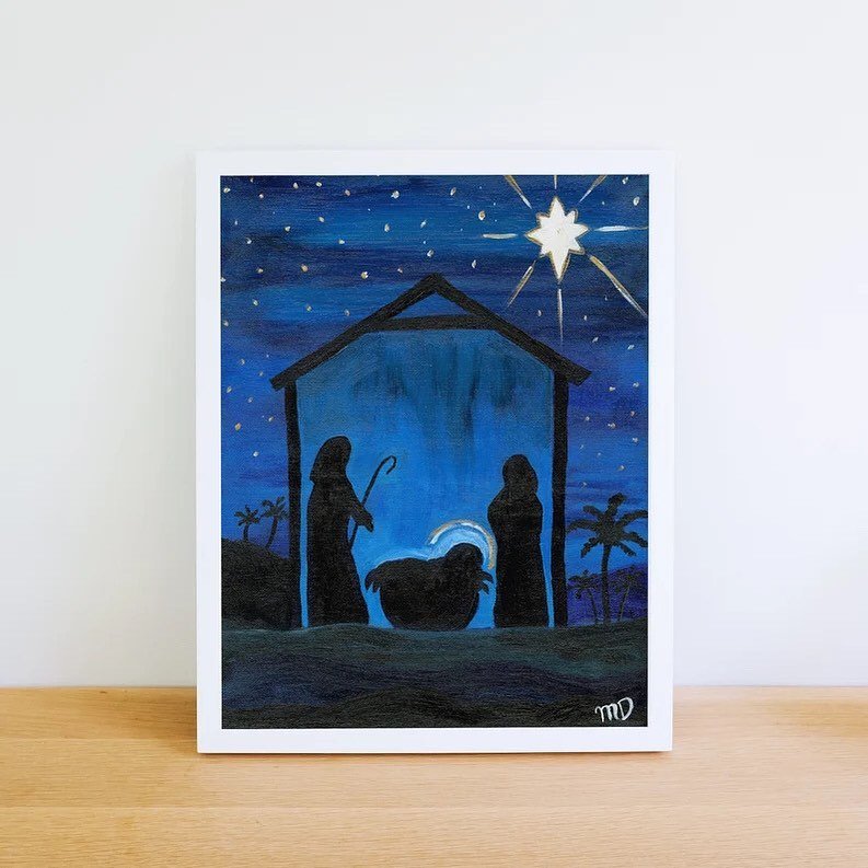 Oops, got my dates mixed up! Just a few more hours to get art prints at 20% off! This Nativity scene would make a great addition to your Christmas decor. Place your orders by Dec 14th for printing and shipping in time for Christmas! Link in bio.