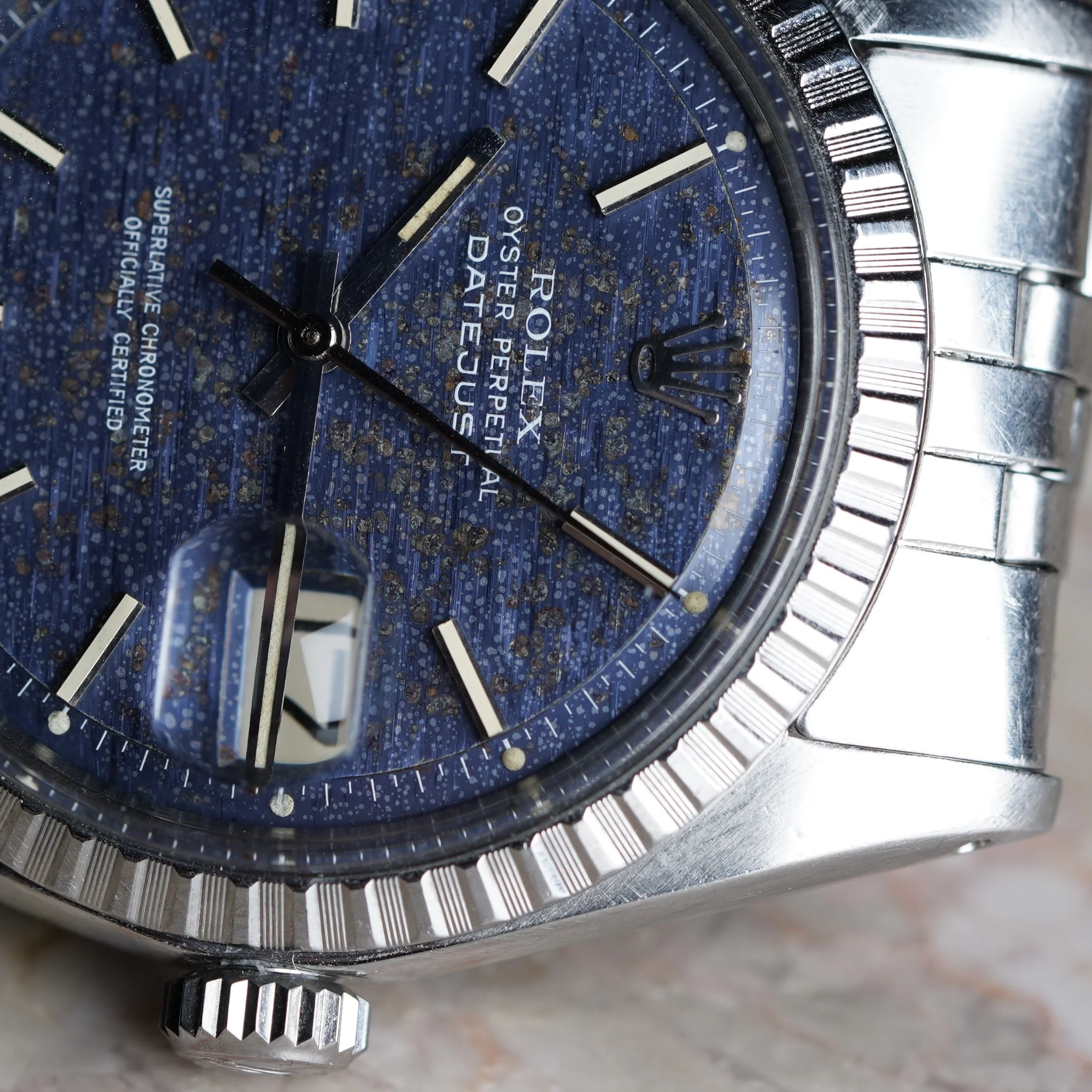 vintage Rolex engine turned bezel