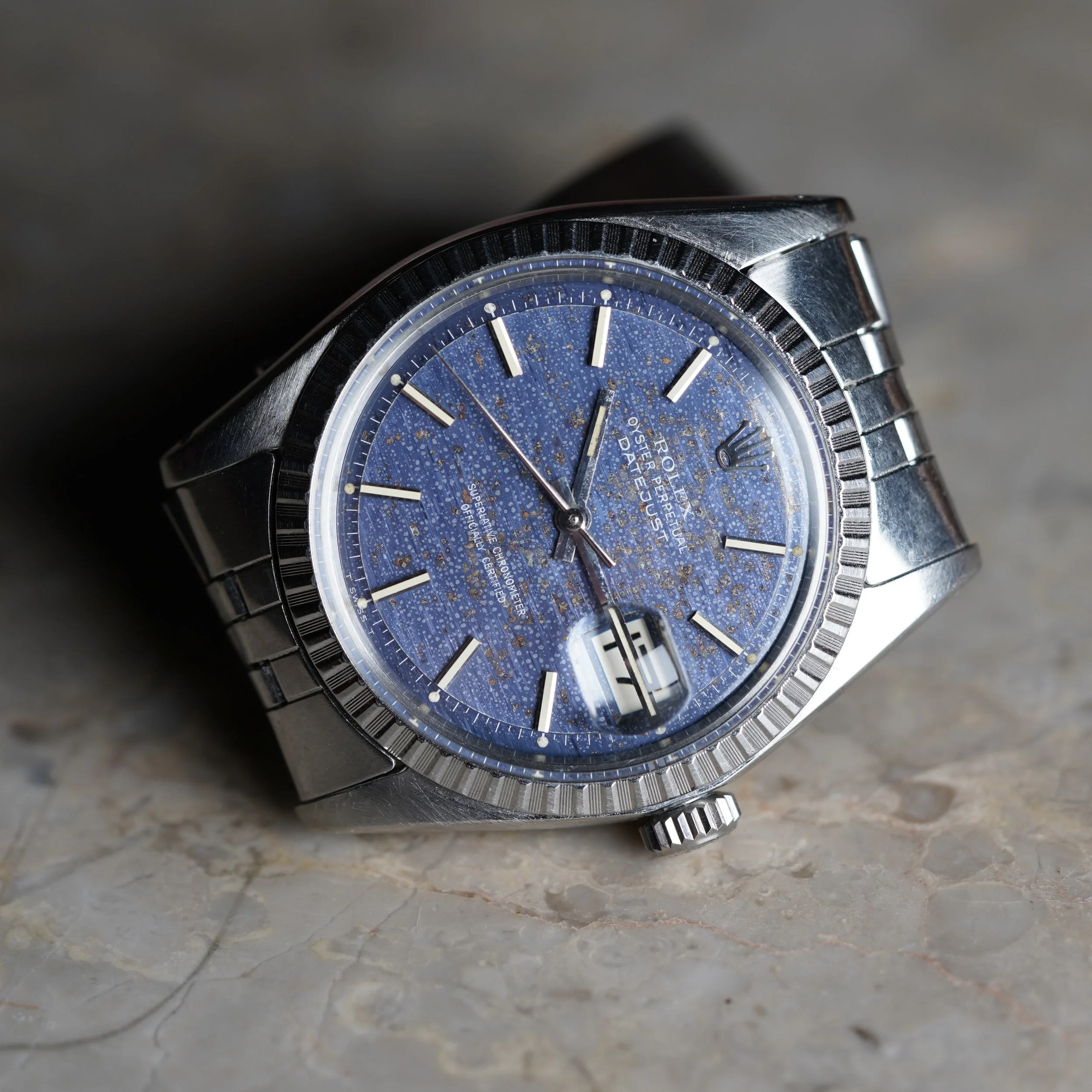 vintage Rolex Datejust reference 1603 blue “mosaic” dial