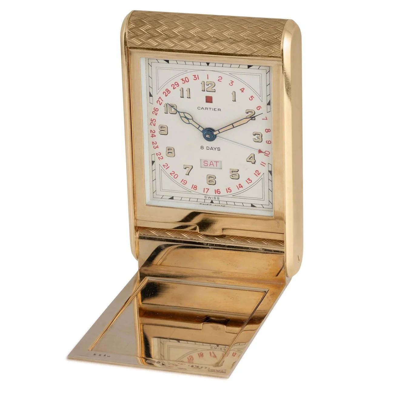 Cartier alarm, 8 days power reserve table clock, circa 1940