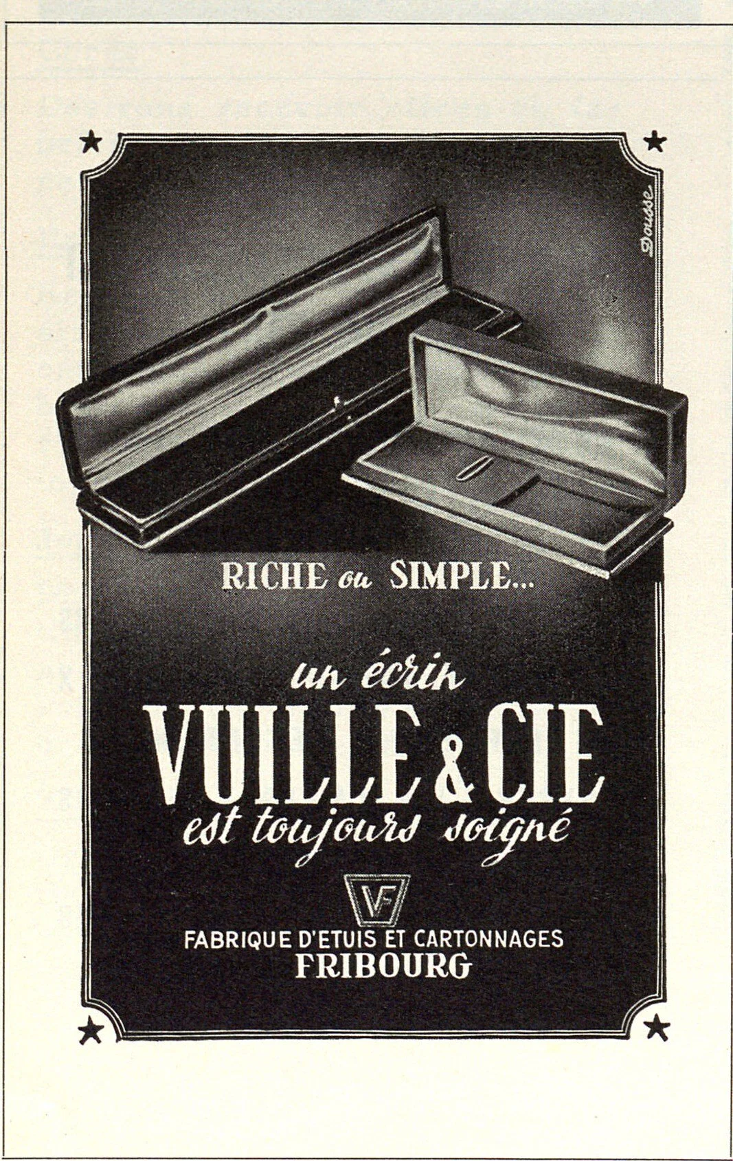 Vuille & Cie presentation box advertisement