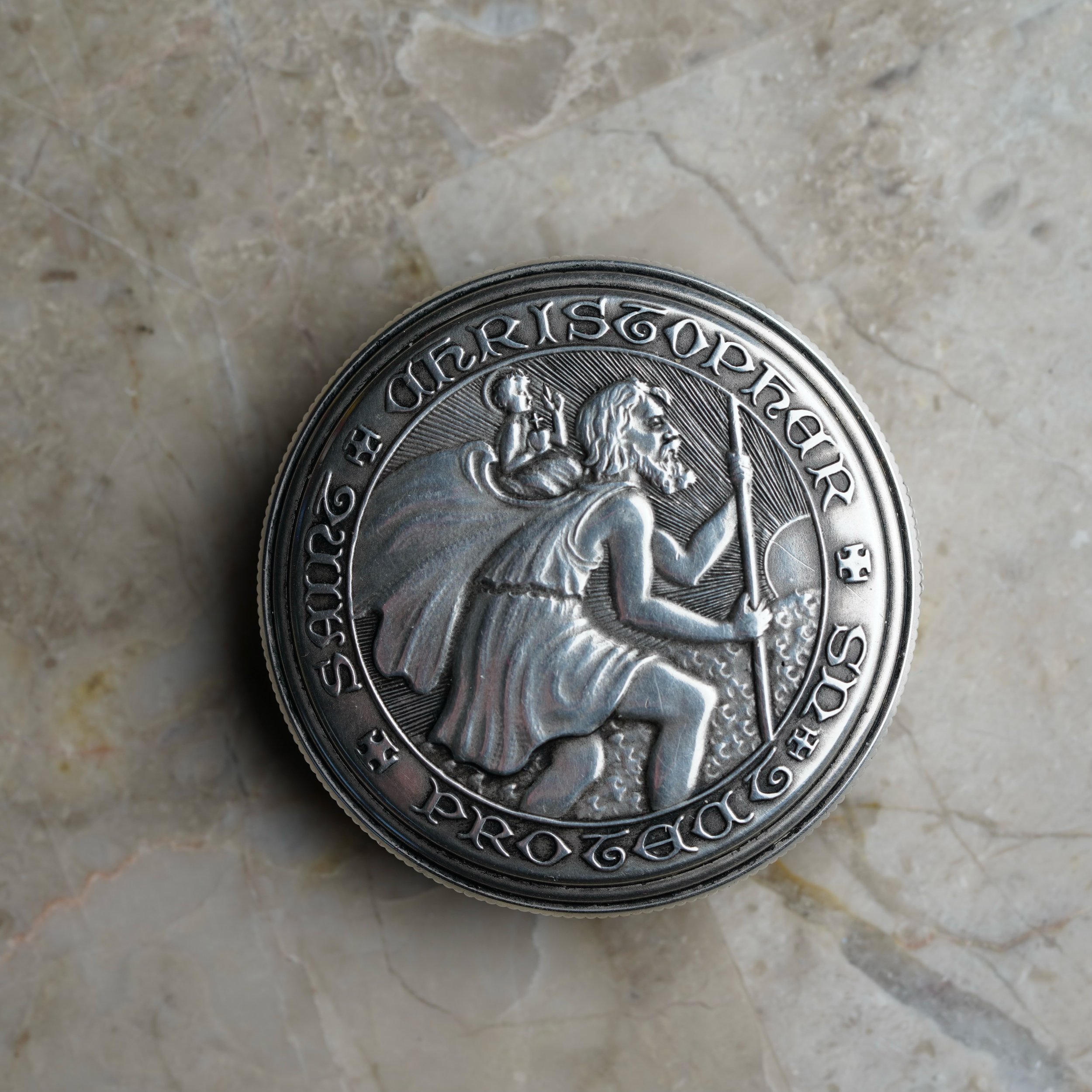 Saint Christopher silver coin watch