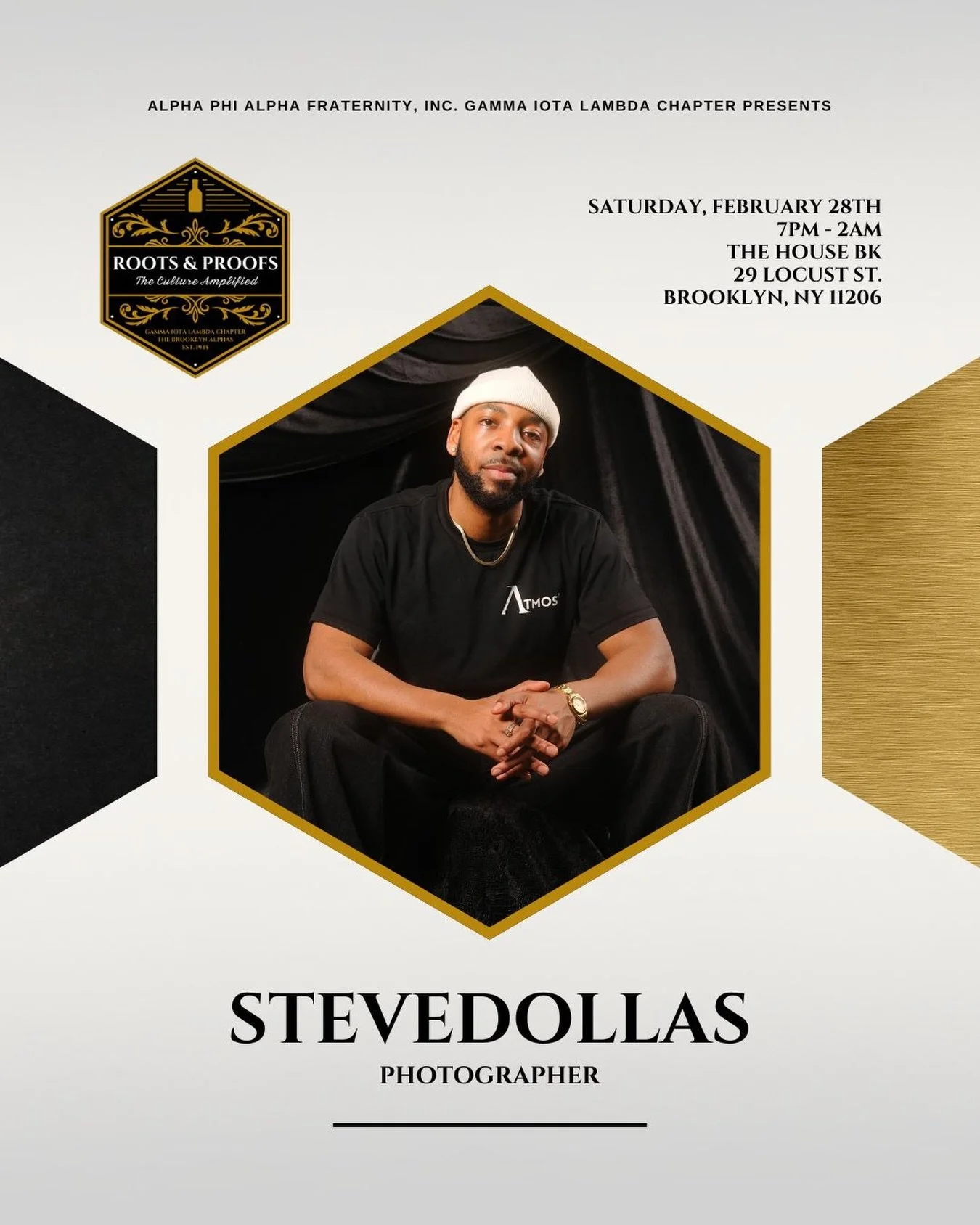 📸 Photographer Announcement

Every legendary night deserves to be captured the right way.

Our official photographer @stevedollas will be on site at Roots &amp; Proofs documenting the culture, the connection, the style, and the moments you don&rsquo