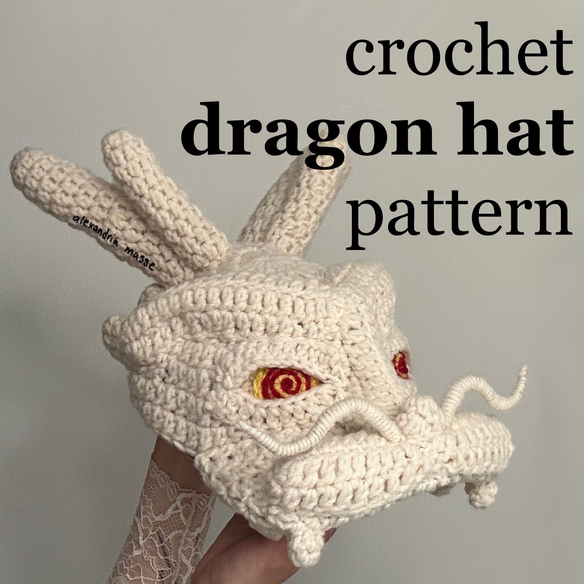 Crochet Dragon Hat CROCHET PATTERN PDF