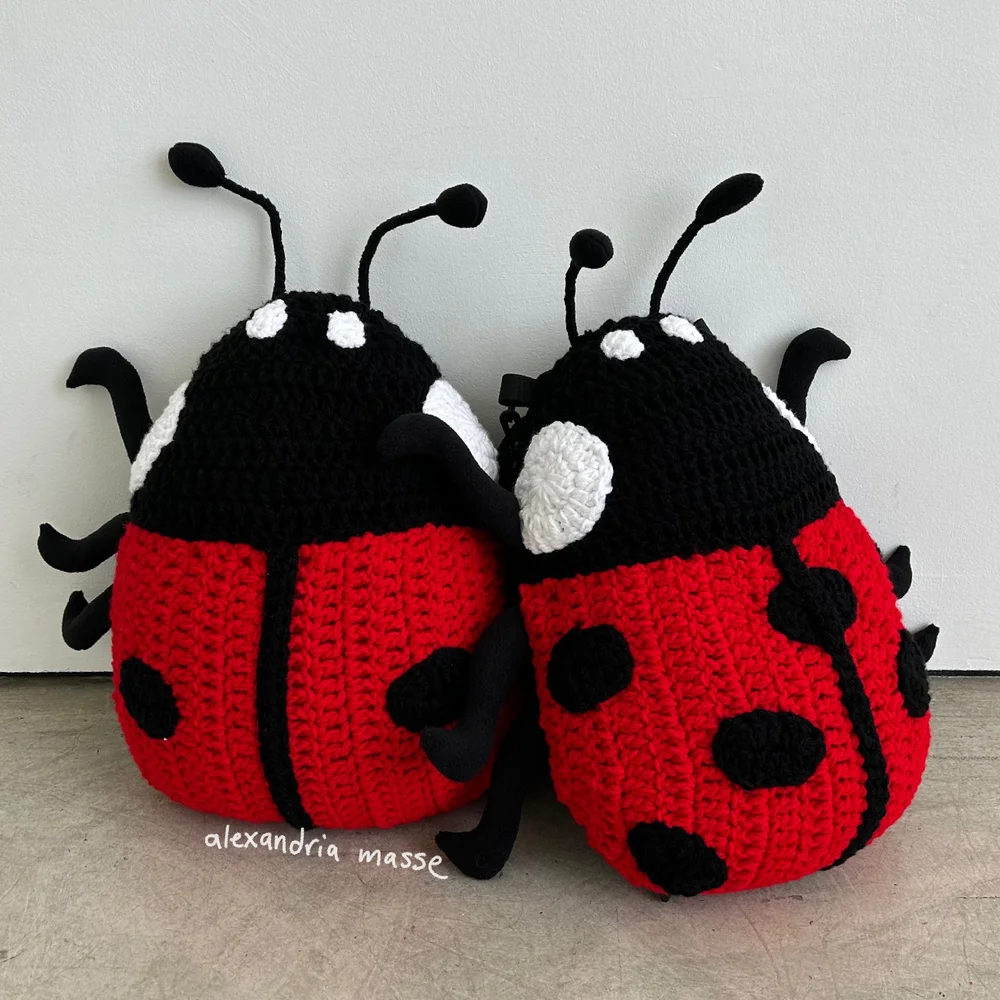Ladybird backpack pillow CROCHET PATTERN PDF — Alexandria Masse