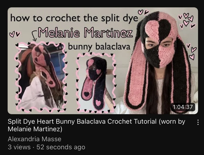 Split Dye Heart Bunny Balaclava Crochet Pattern PDF — Alexandria Masse