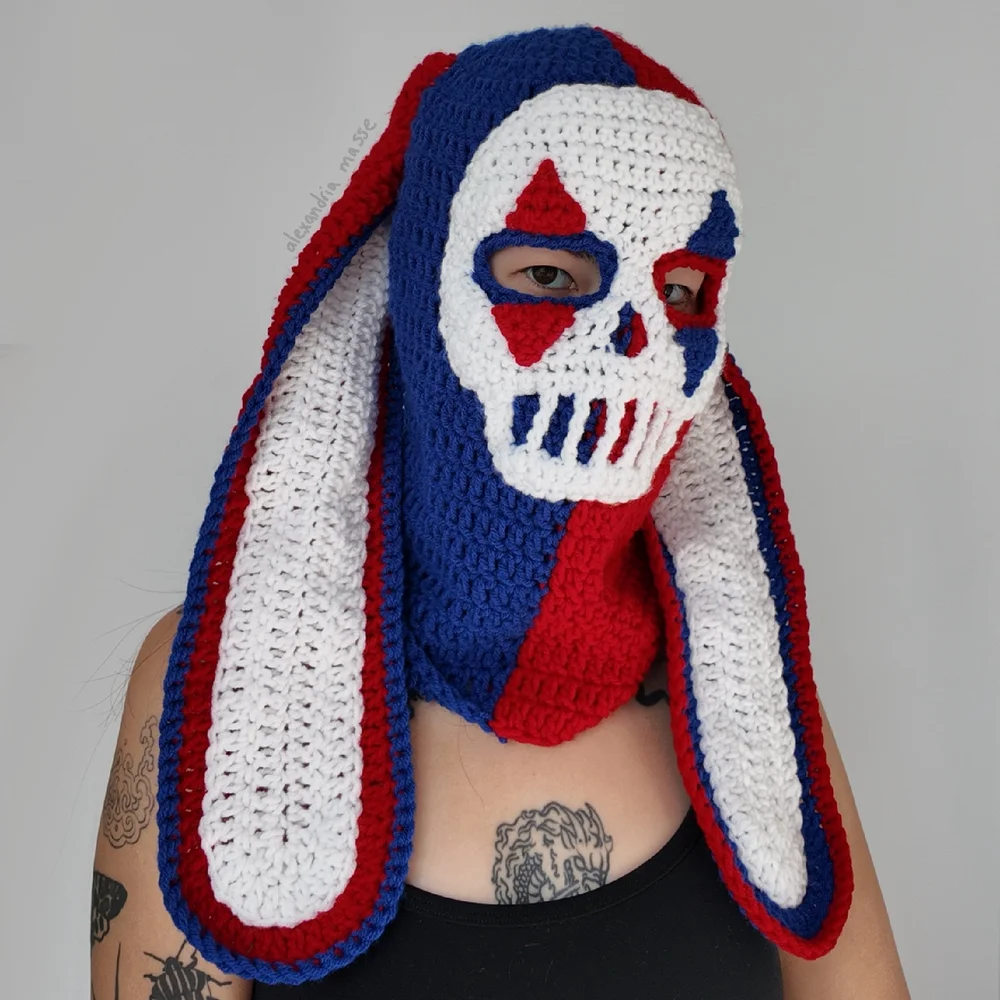 Clown Skull Bunny Balaclava PDF PATTERN — Alexandria Masse