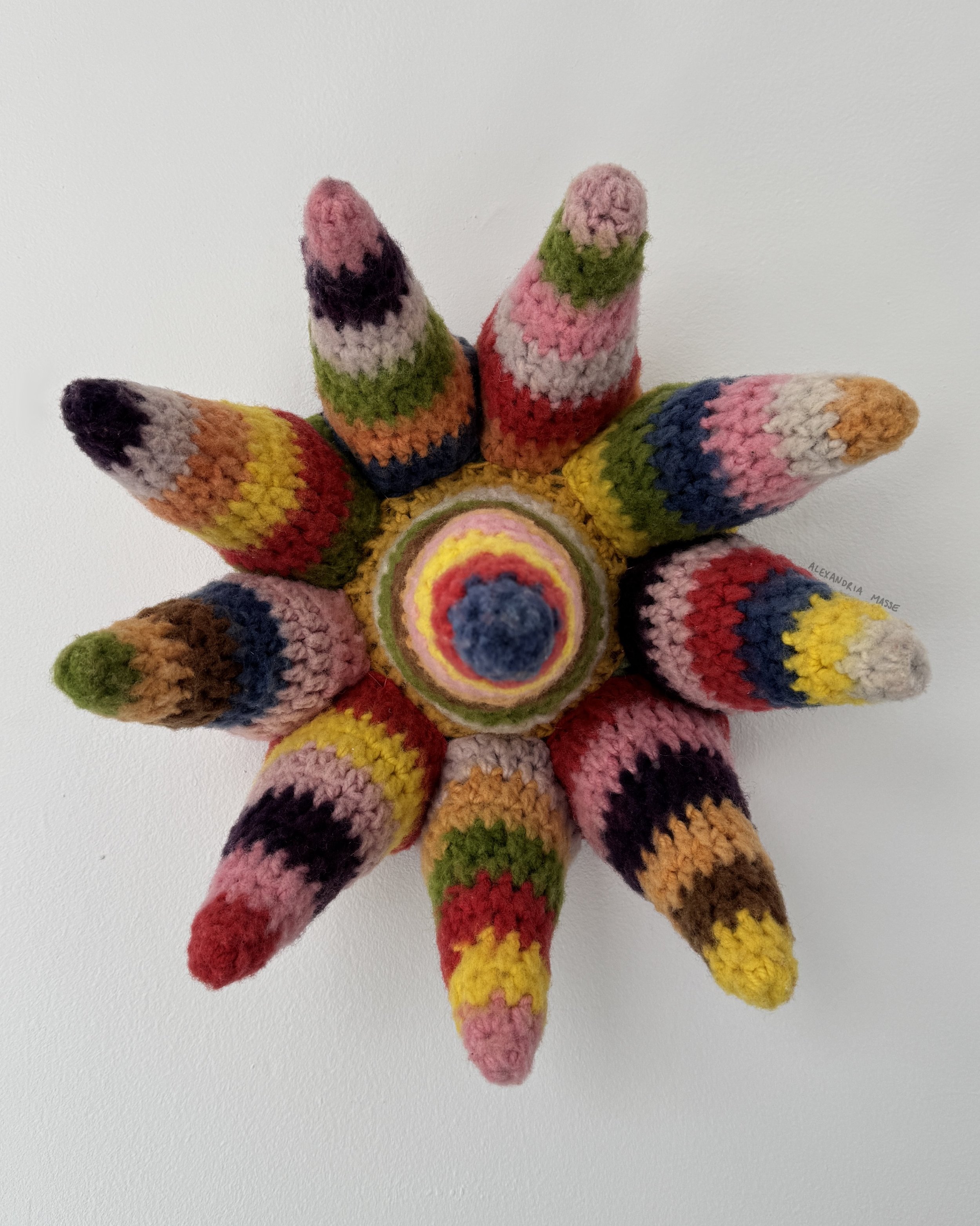 bad case of the stripes, 100% wool hand dyed with acid dye, 10 by 10 inches, 2025
