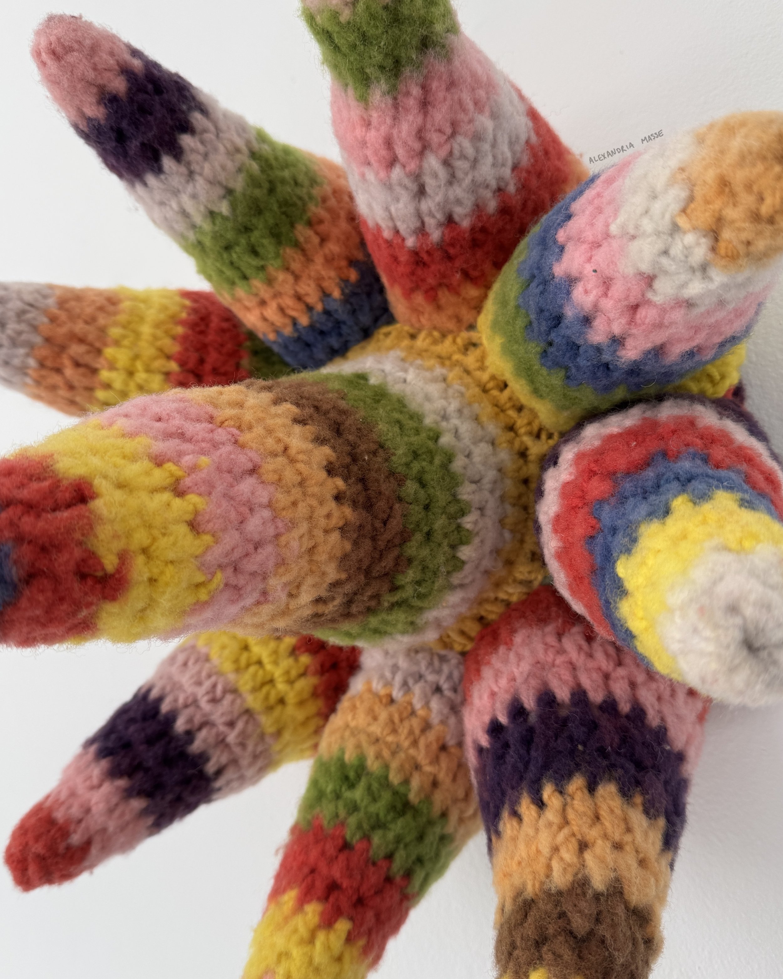 bad case of the stripes, 100% wool hand dyed with acid dye, 10 by 10 inches, 2025