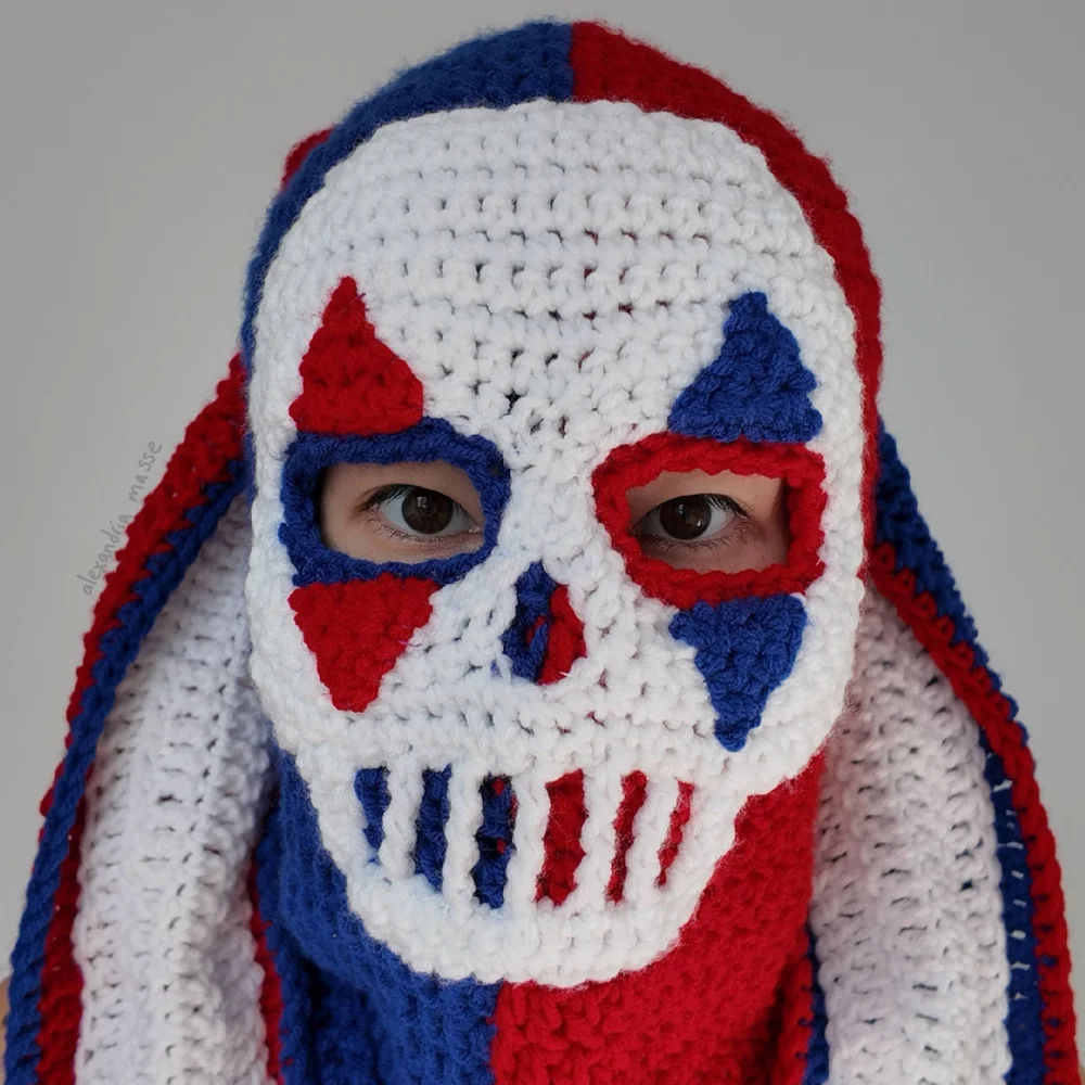 Clown Skull Bunny Balaclava PDF PATTERN — Alexandria Masse